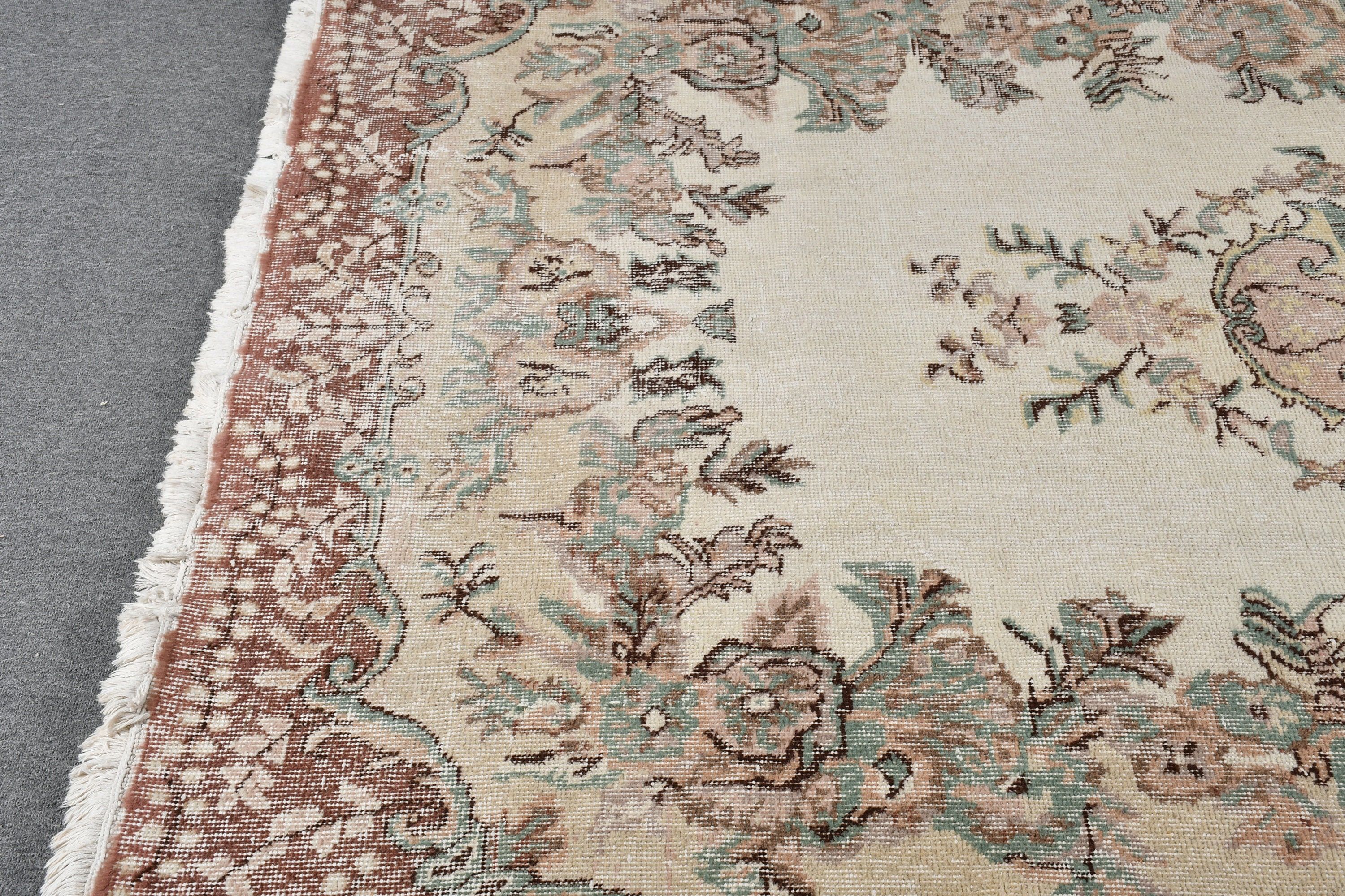 Turkish Rug, Kitchen Rug, Living Room Rugs, Custom Rugs, Rugs for Salon, Beige Bedroom Rug, Antique Rugs, Vintage Rug, 6x9.9 ft Large Rug