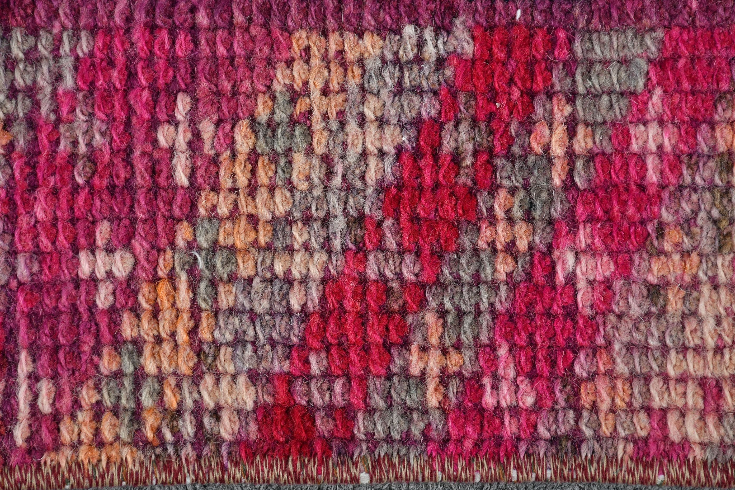 Pink Oriental Rug, 2.3x10.7 ft Runner Rug, Corridor Rug, Cool Rug, Vintage Rug, Turkish Rugs, Hallway Rug, Rugs for Hallway, Kitchen Rugs