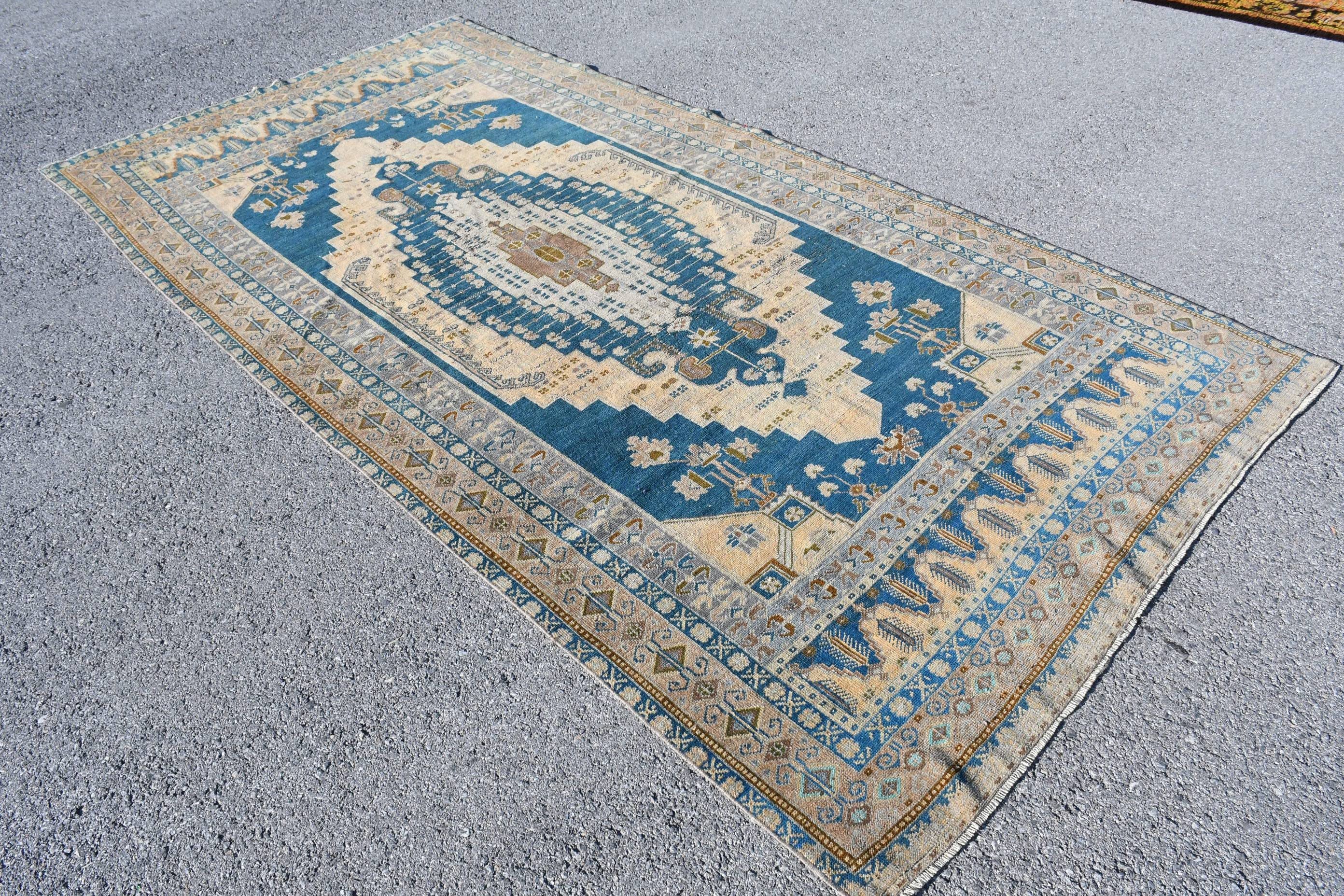 Vintage Rugs, Dining Room Rug, Floor Rugs, Living Room Rug, Home Decor Rug, Turkish Rug, Turkey Rug, 5.4x11 ft Large Rugs, Blue Floor Rug