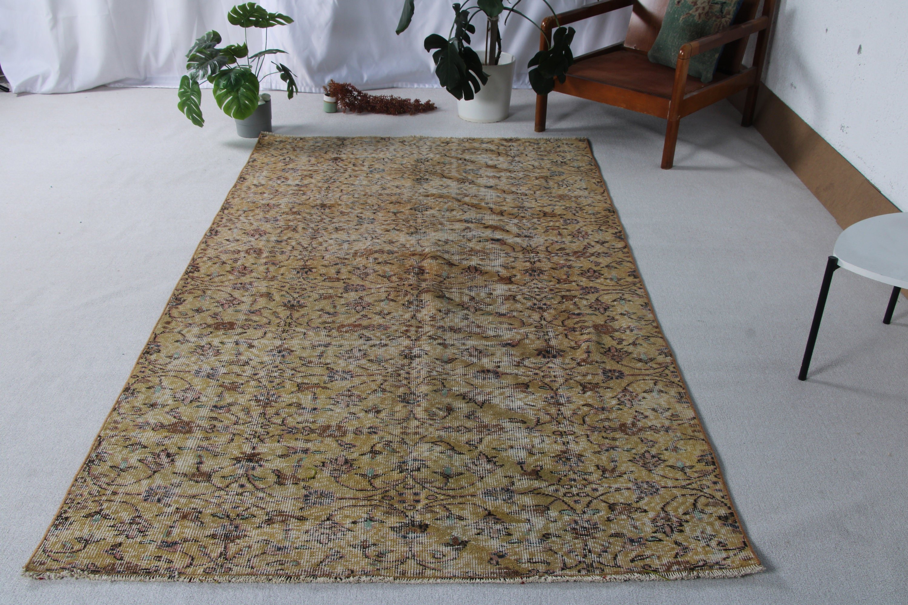 Vintage Area Rug, Vintage Rug, Bronze Bedroom Rugs, Modern Rugs, Oushak Area Rugs, Flatweave Rug, 4.7x8 ft Area Rug, Turkish Rugs