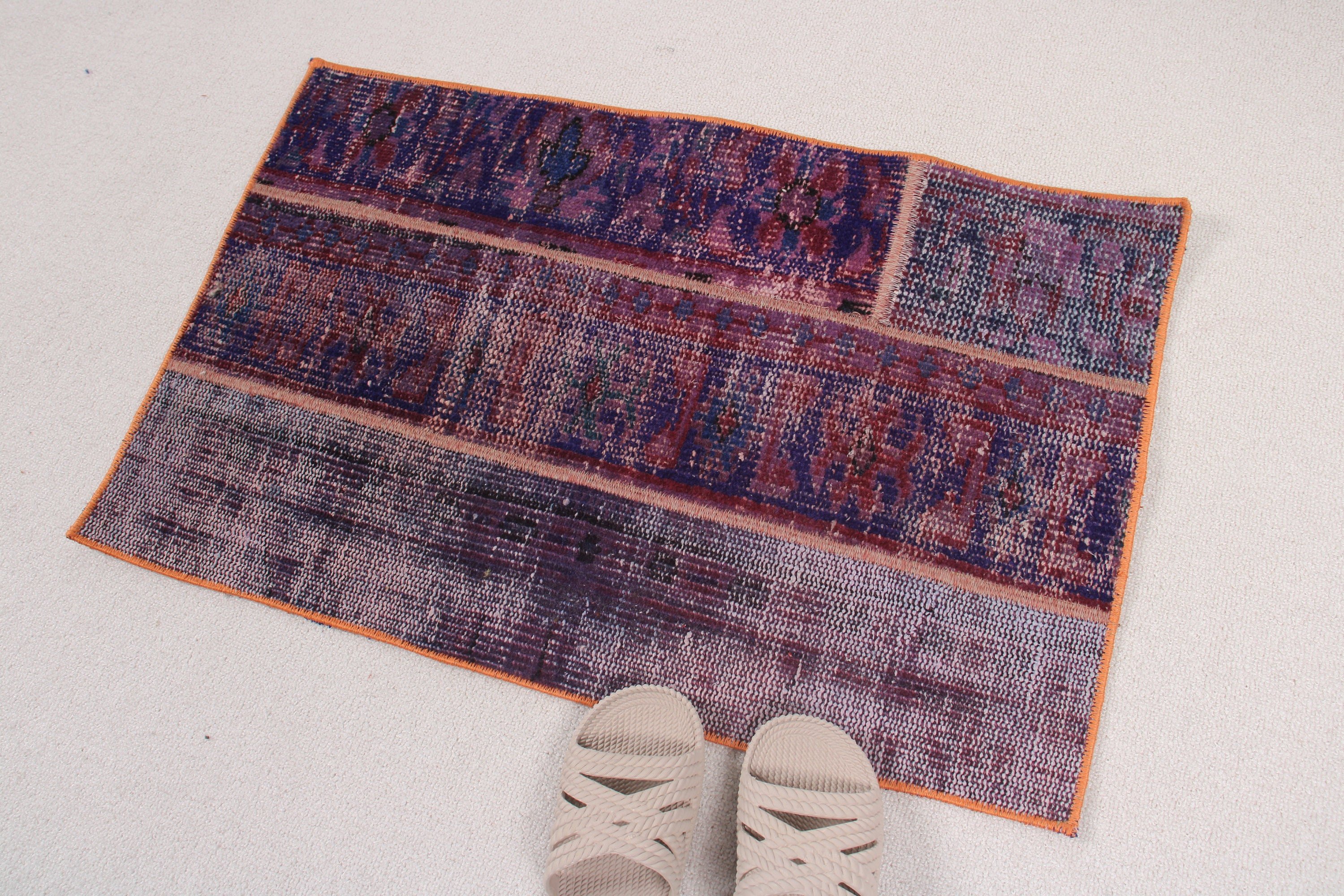 Boho Rugs, Vintage Rugs, Kitchen Rug, Rugs for Bedroom, Bath Rugs, 1.6x2.6 ft Small Rugs, Turkish Rugs, Purple Geometric Rug, Luxury Rugs