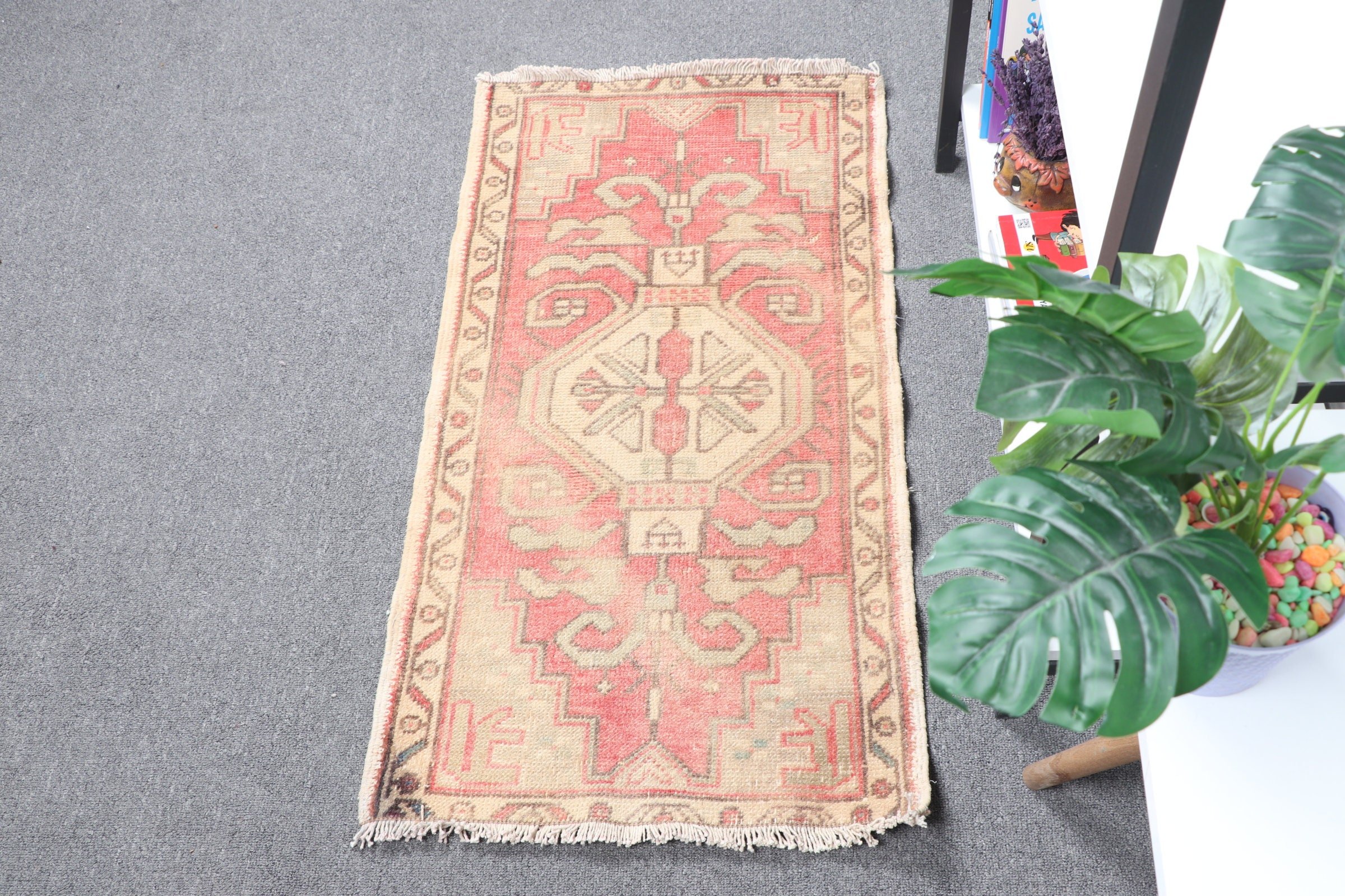 Red Bedroom Rug, 1.7x3.1 ft Small Rug, Kitchen Rugs, Floor Rug, Cool Rugs, Vintage Rug, Rugs for Bathroom, Bathroom Rugs, Turkish Rugs