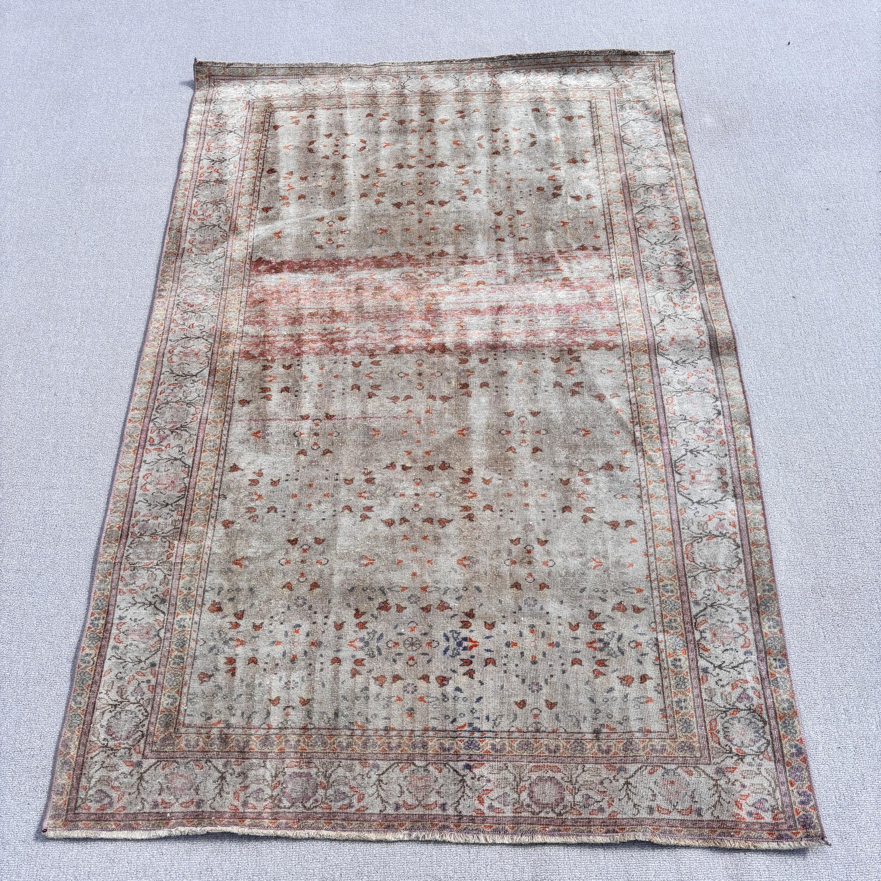 Vintage Rugs, Kitchen Rugs, 3.7x5.7 ft Accent Rug, Turkish Rugs, Oriental Rugs, Luxury Rugs, Decorative Rugs, Beige Boho Rugs, Turkey Rug