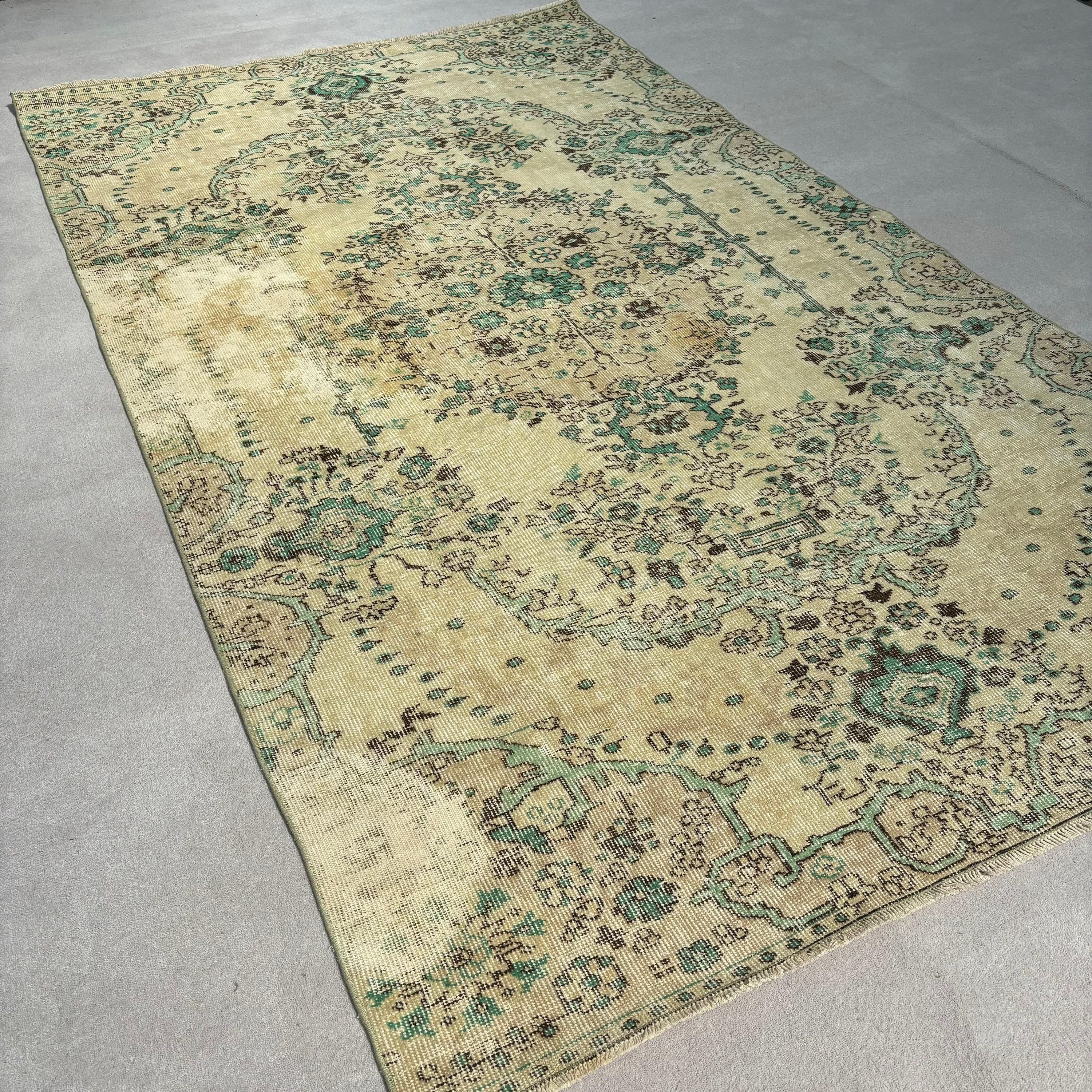 Beige Oriental Rug, Large Boho Rugs, Floor Rugs, Home Decor Rugs, Modern Rug, Vintage Rugs, Salon Rugs, Turkish Rug, 5.6x9.2 ft Large Rug