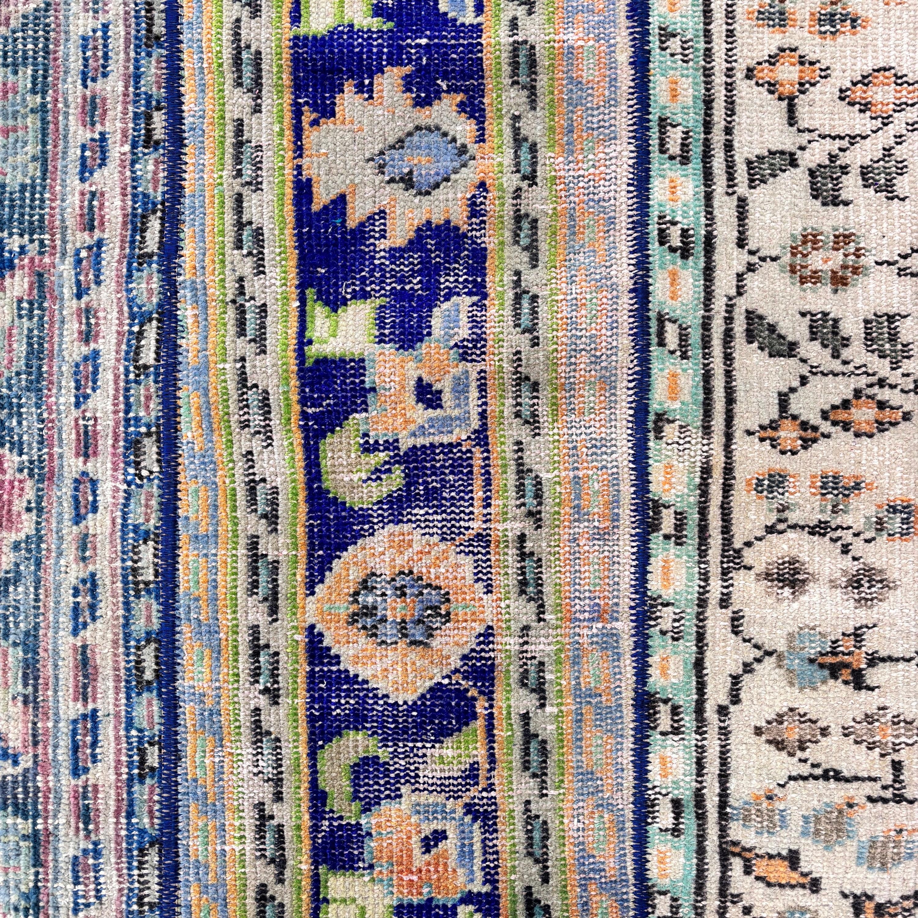 Türk Halısı, Koridor Halıları, Vintage Halı, Yeşil Geometrik Halılar, 2.2x5.8 ft Runner Halısı, Koridor Halıları, El Dokuma Halı, Boho Halıları