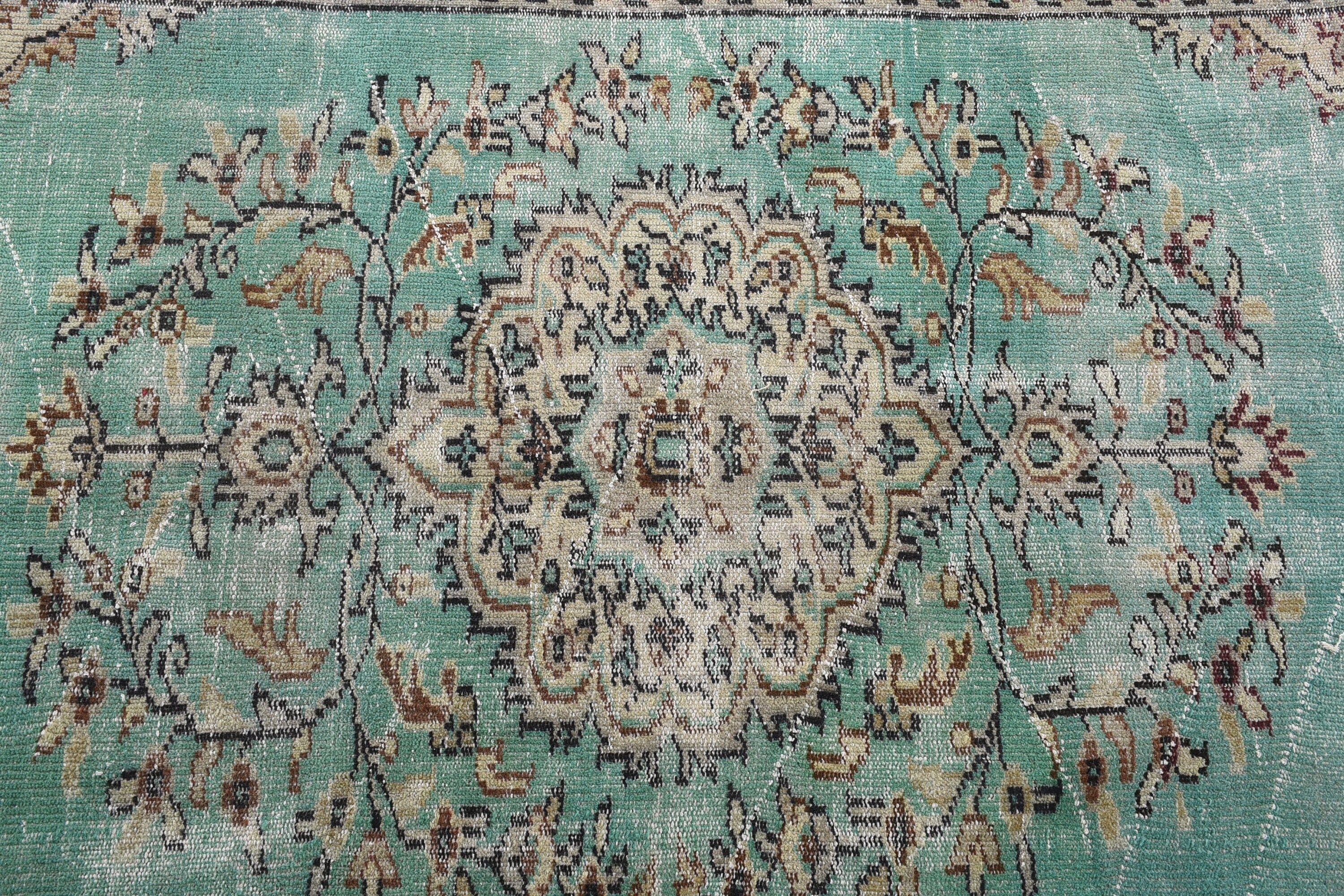 Vintage Halı, Yatak Odası Halısı, 5.2x8.6 ft Büyük Halı, Oushak Halısı, Salon Halısı, Yer Halıları, Türk Halısı, Salon Halıları, Yeşil Ev Dekor Halıları