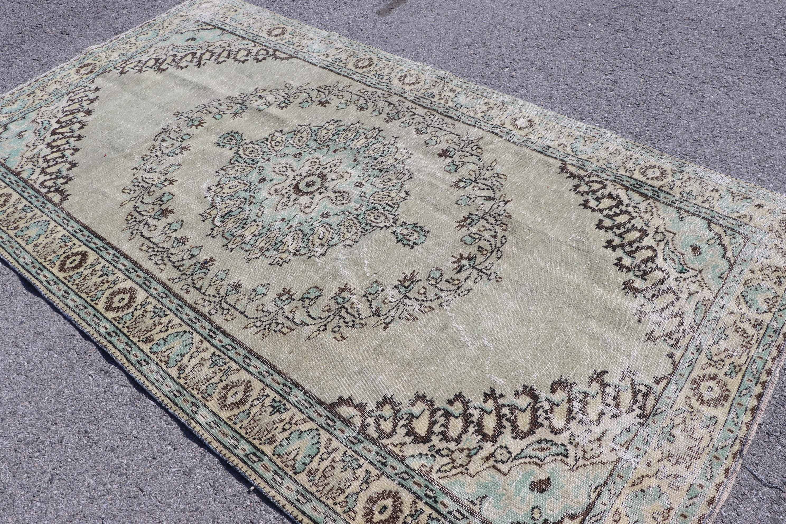 5x9 ft Large Rug, Vintage Rug, Antique Rug, Green Bedroom Rugs, Dining Room Rugs, Floor Rug, Turkish Rug, Designer Rugs, Living Room Rug