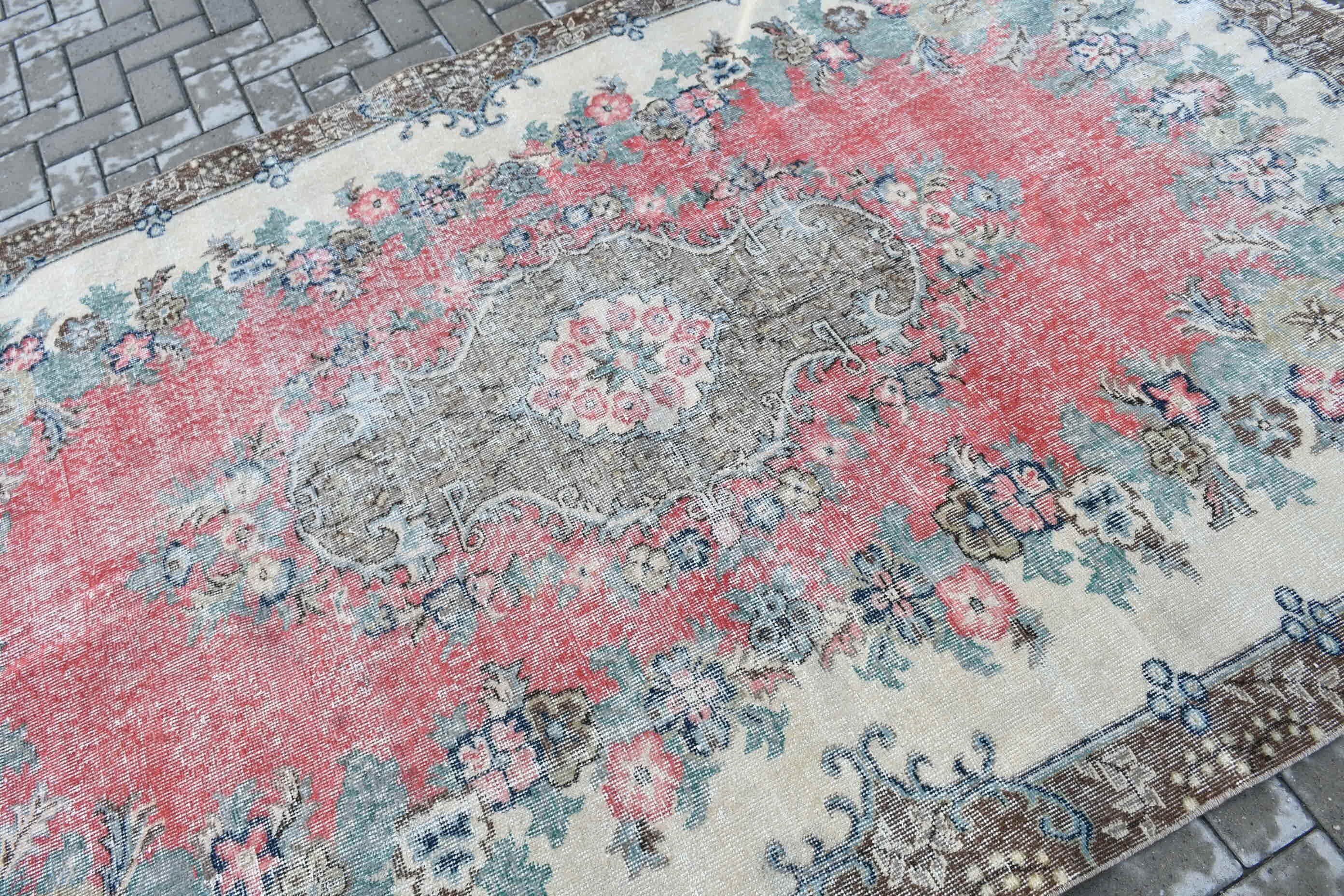 Pink Floor Rugs, Bedroom Rug, 5.7x9.1 ft Large Rug, Cool Rug, Turkish Rug, Living Room Rugs, Boho Rugs, Home Decor Rugs, Vintage Rugs