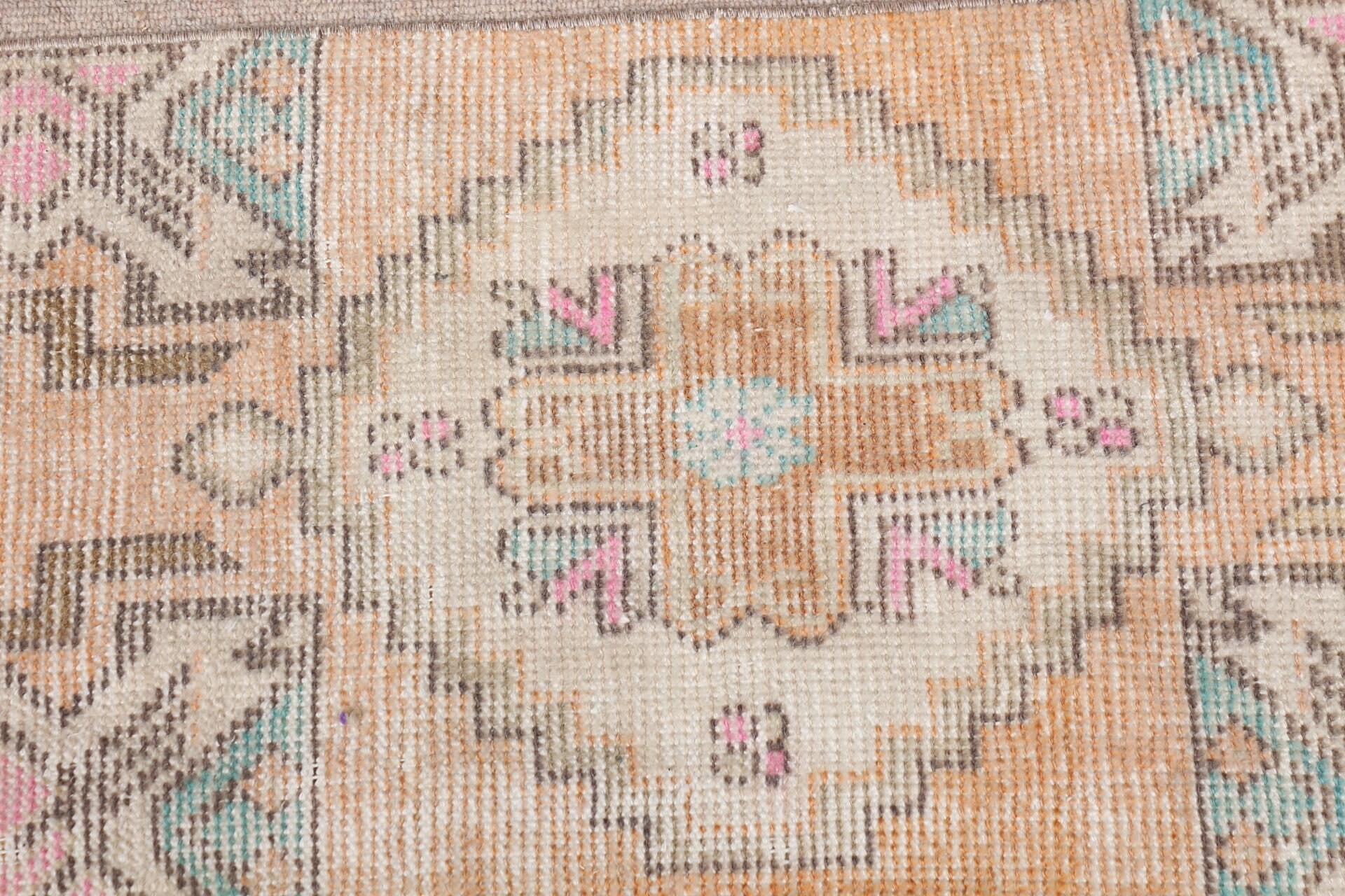 1.4x2.8 ft Small Rugs, Orange Cool Rugs, Oriental Rug, Door Mat Rug, Vintage Rug, Kitchen Rug, Turkish Rugs, Rugs for Nursery, Floor Rugs