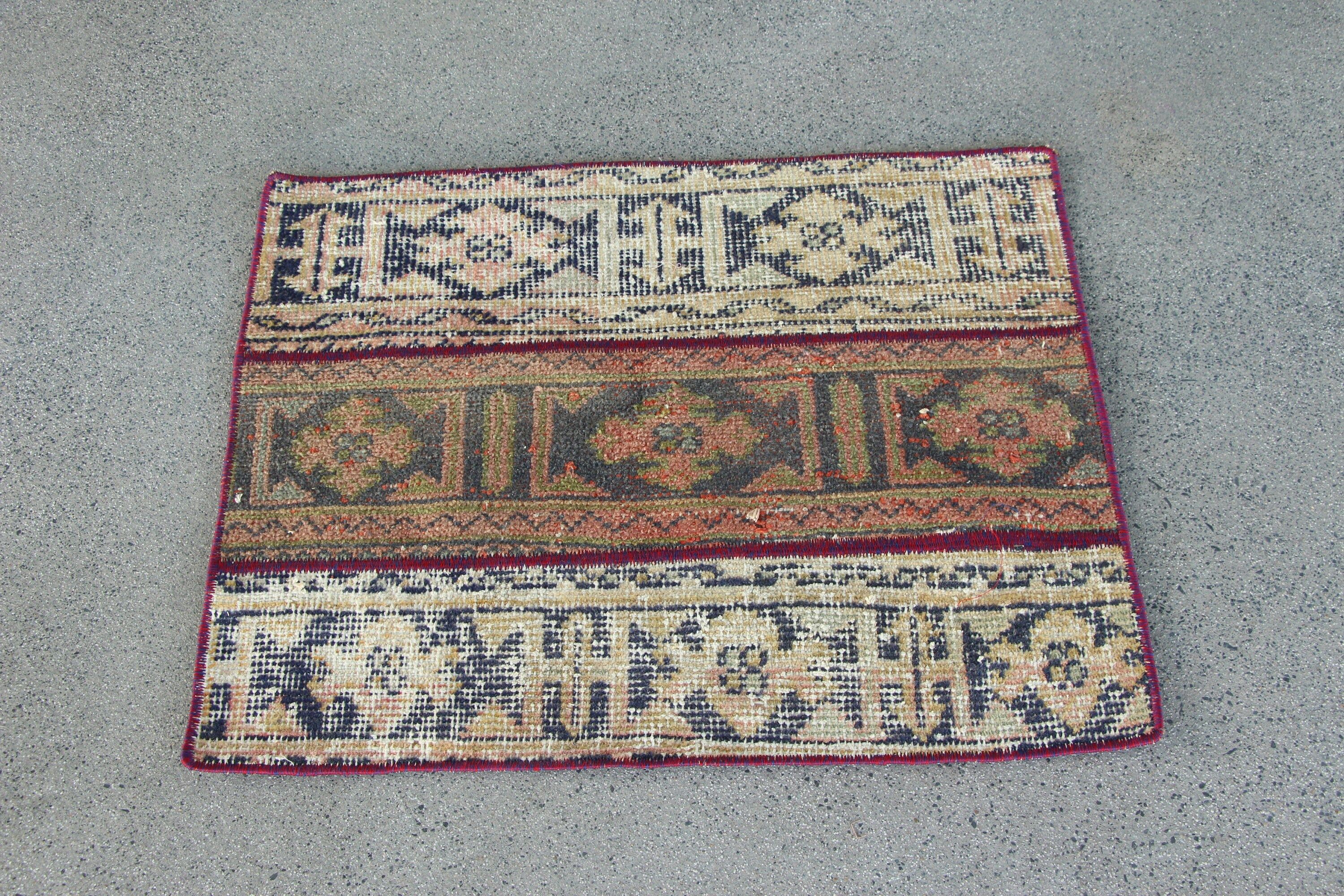 Vintage Rug, Turkish Rugs, Car Mat Rug, 2x2.5 ft Small Rugs, Nursery Rug, Moroccan Rug, Oushak Rug, Rugs for Car Mat, Blue Floor Rug