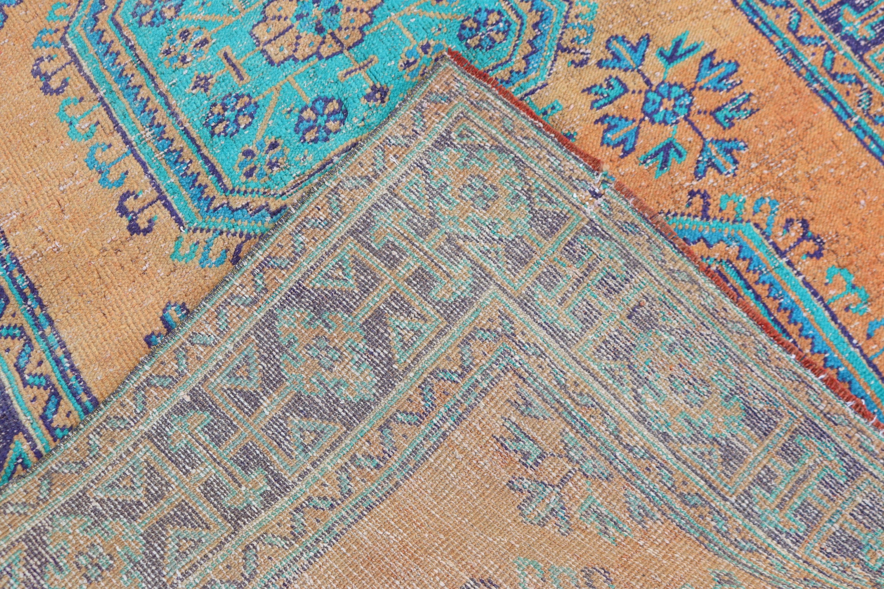 Boho Halıları, 4.2x11.4 ft Runner Halıları, Uzun Koşucu Halıları, Türk Halıları, Vintage Halı, Anadolu Halıları, Turuncu Fas Halısı, Koridor Halısı