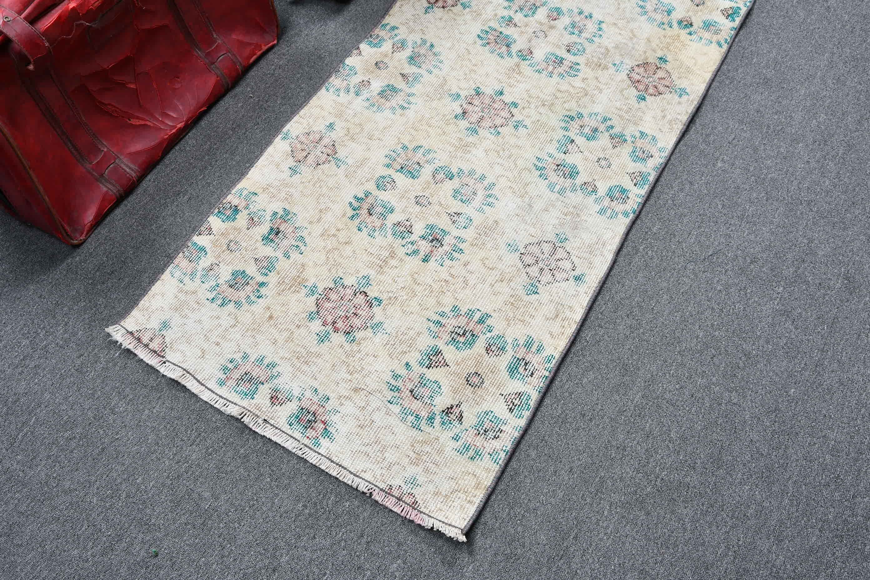 Mutfak Halısı, Yer Halısı, Merdiven Halısı, Vintage Halı, Yatak Odası Halısı, Türk Halısı, Bej Ev Dekor Halısı, Merdiven Halısı, 2.2x5.5 ft Yolluk Halısı