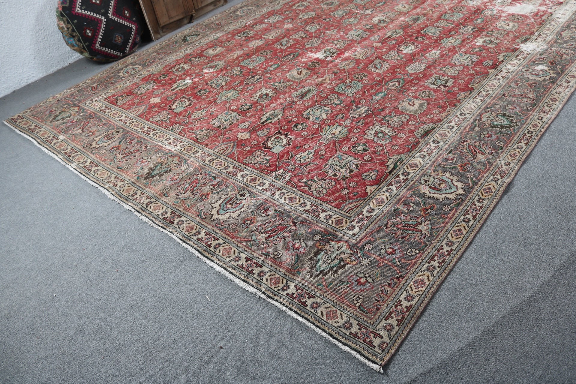 Salon Rugs, Turkish Rugs, Red Moroccan Rug, Office Rugs, Neutral Rug, Kitchen Rugs, 9.7x12.4 ft Oversize Rug, Vintage Rugs, Living Room Rug