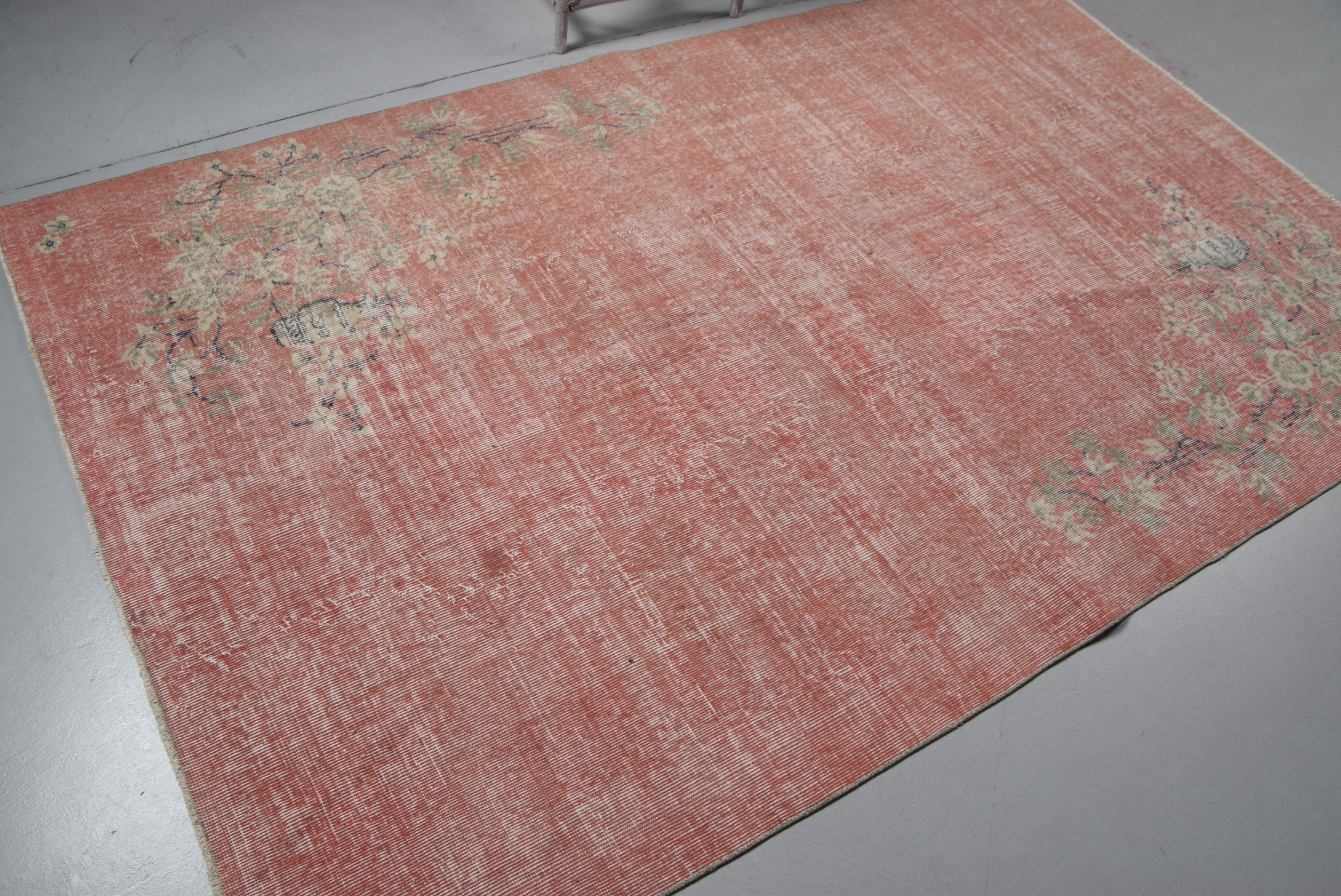 Distressed Rug, 5.3x8.5 ft Large Rug, Bedroom Rug, Pink Antique Rug, Vintage Rug, Dining Room Rugs, Turkish Rug, Kitchen Rug, Oriental Rug