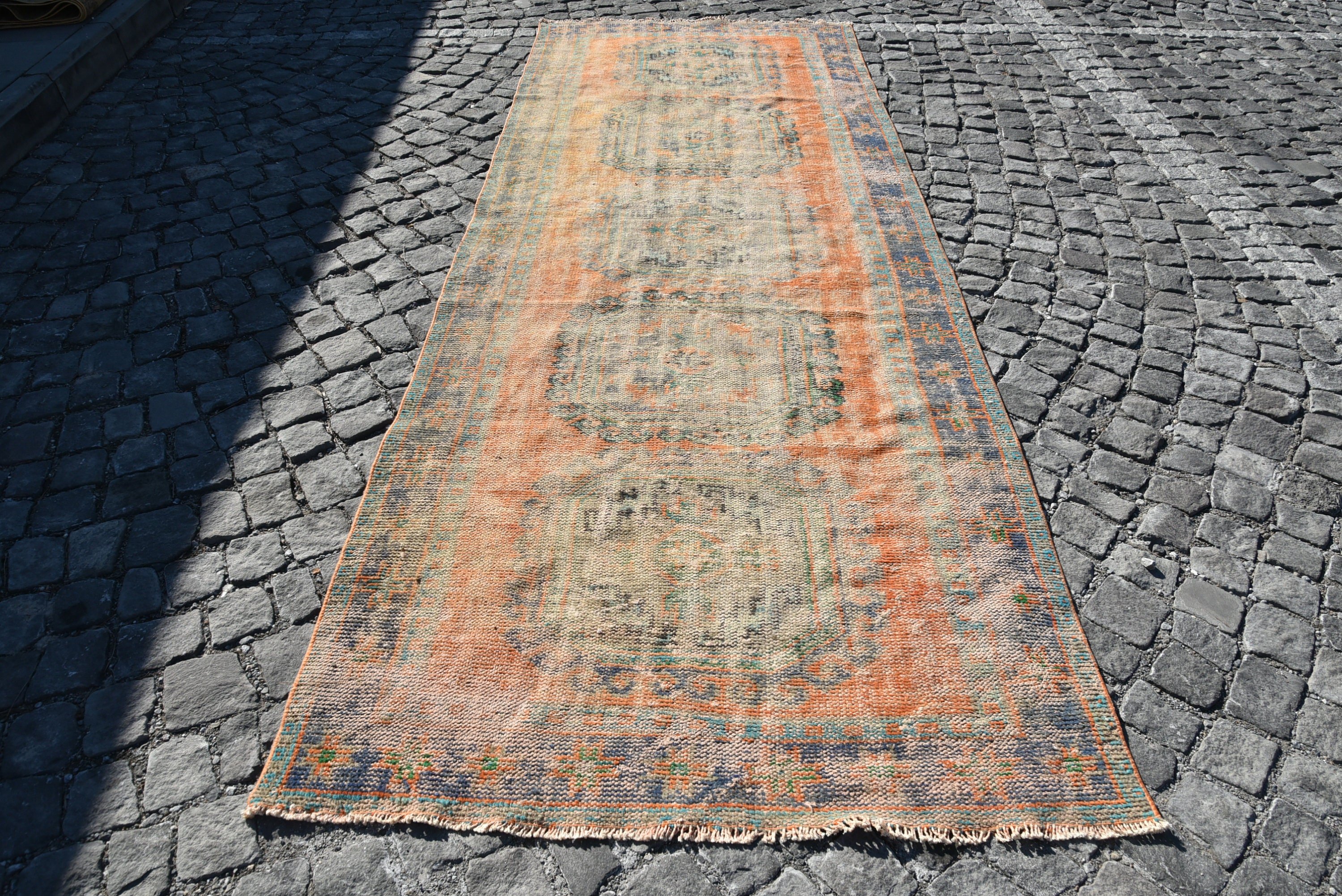 Vintage Halı, El Dokuma Halılar, 4.1x11 ft Yolluk Halı, Merdiven Halısı, Mutfak Halıları, Koridor Halısı, Yer Halıları, Renkli Halılar, Türk Halısı