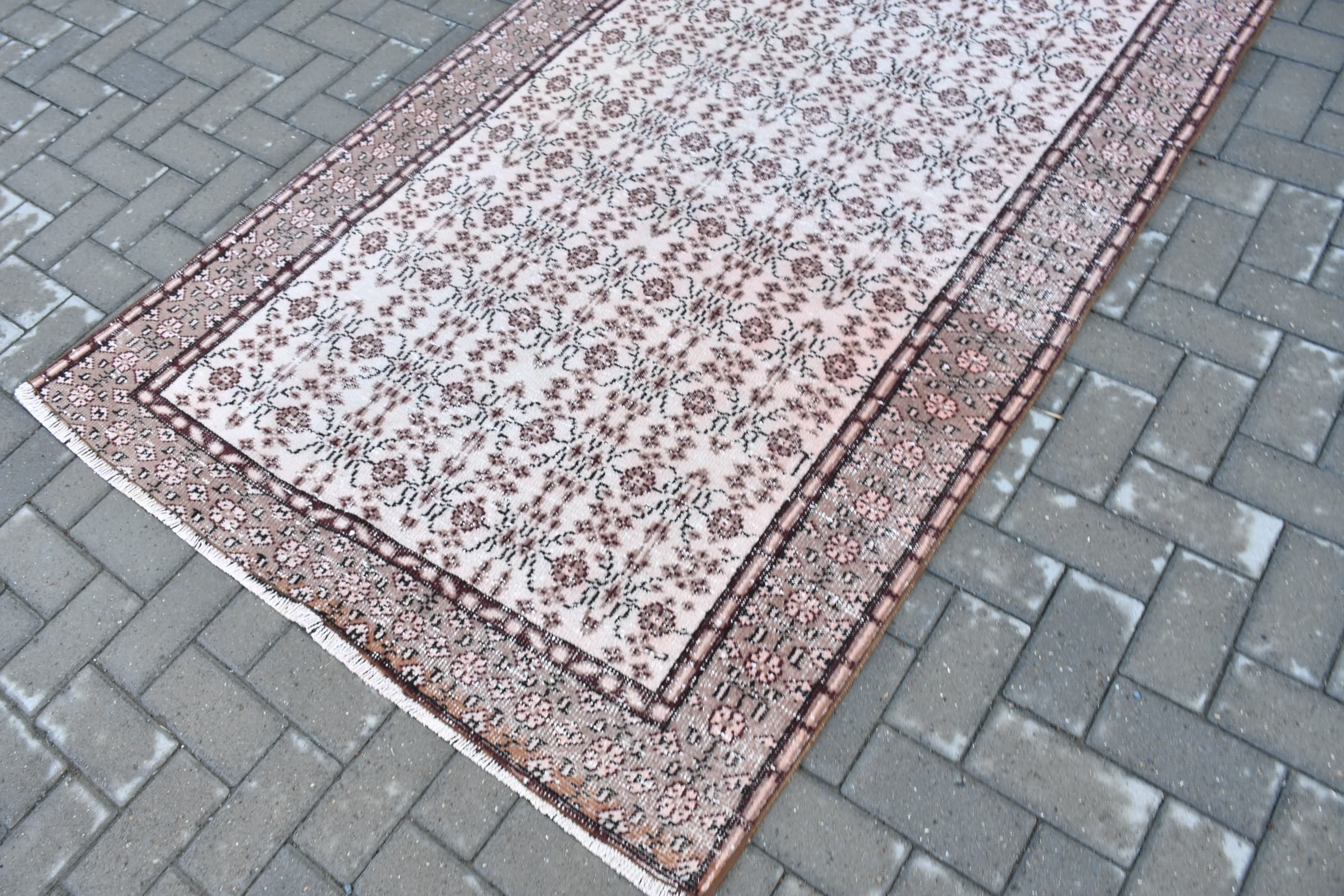 Mutfak Halısı, Dış Mekan Halısı, 4.4x8.8 ft Alan Halısı, Türk Halıları, Vintage Halı, Yatak Odası Halısı, Yemek Odası Halısı, Bej Anadolu Halısı