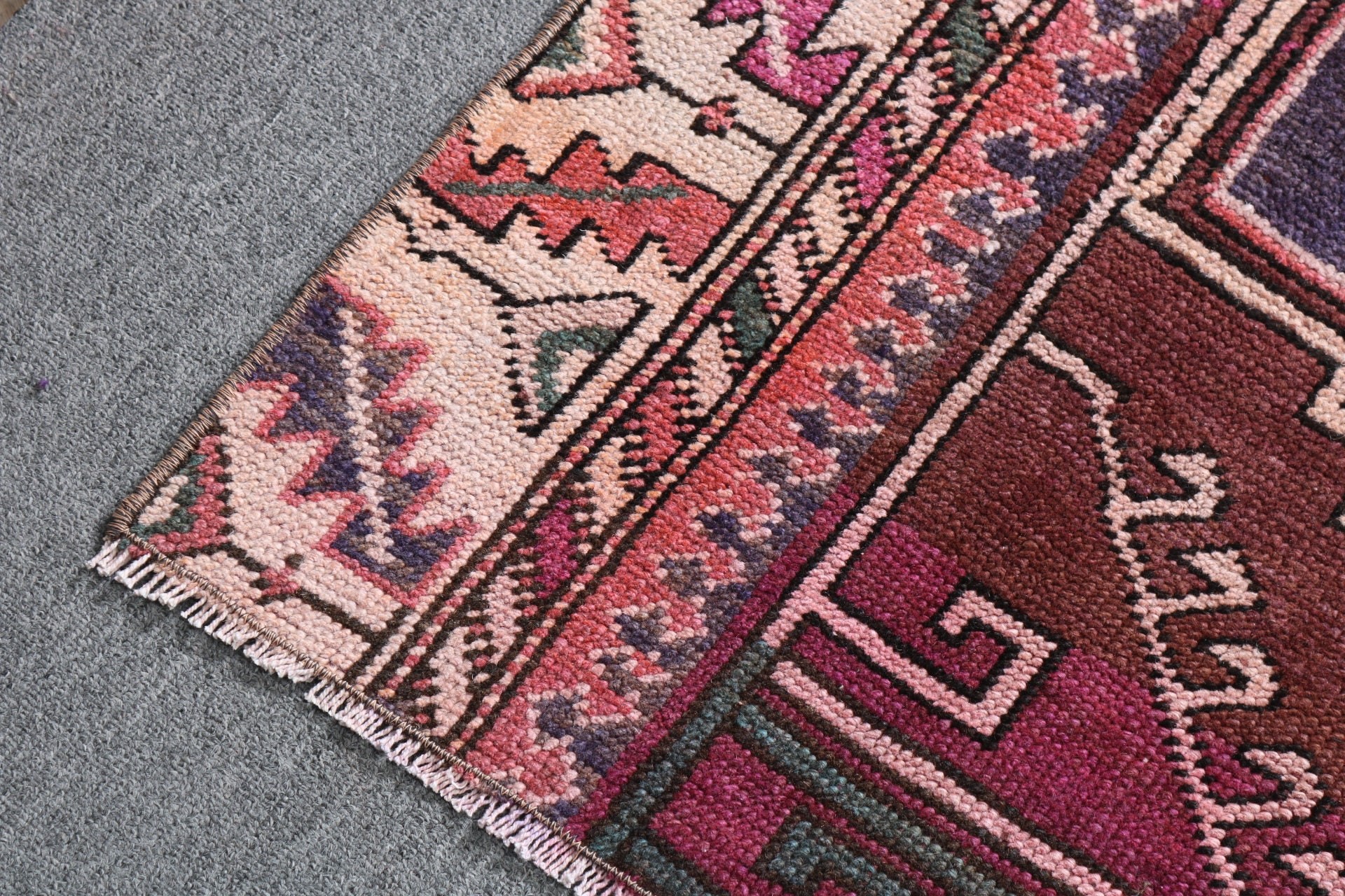 Turkish Rugs, Floor Rug, Vintage Rugs, Small Area Rug, Kitchen Rugs, 1.6x3.2 ft Small Rugs, Modern Rugs, Luxury Rugs, Purple Anatolian Rug