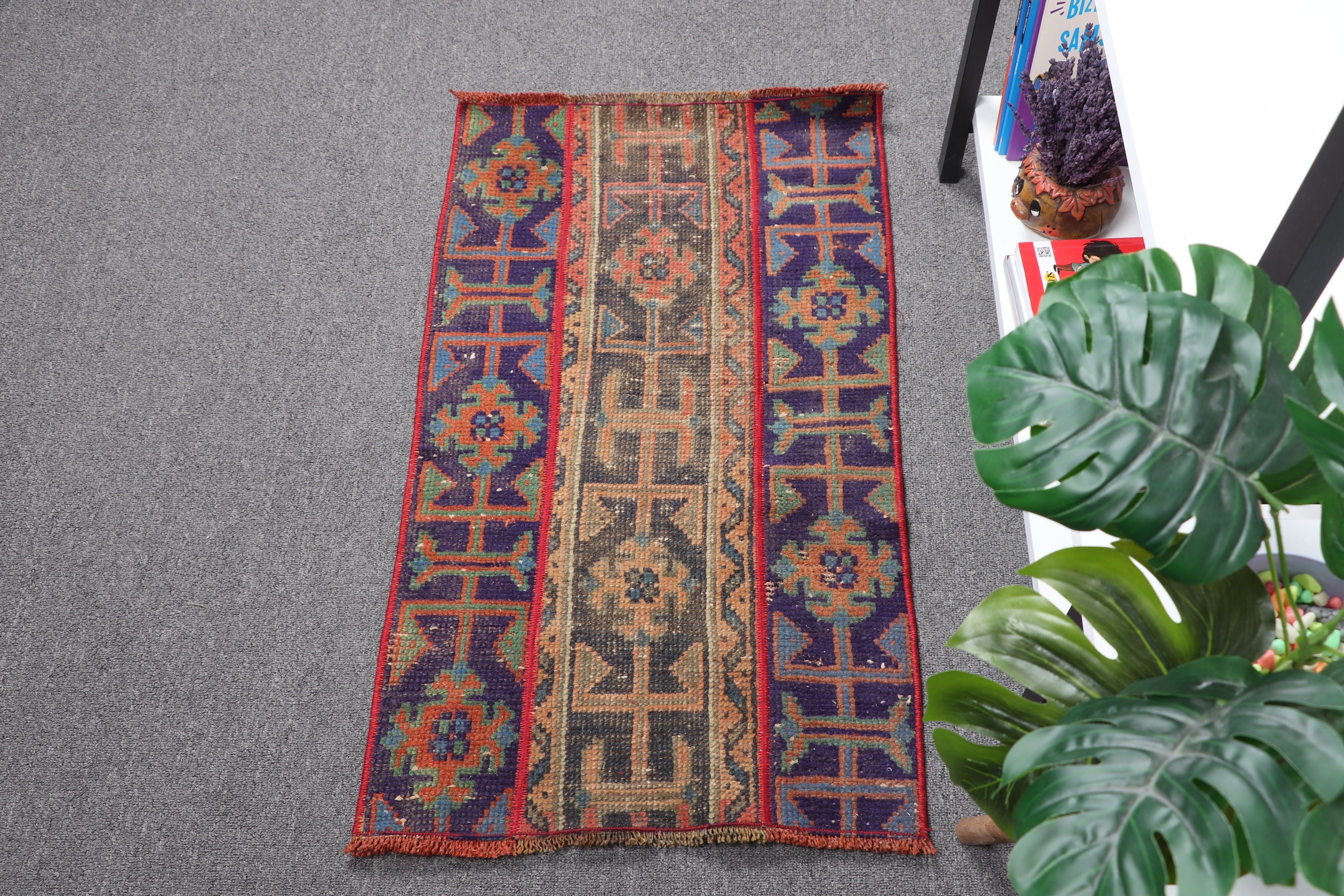 Blue Floor Rug, Turkish Rug, Rugs for Bathroom, Bedroom Rugs, 1.6x2.8 ft Small Rug, Bath Rugs, Wool Rug, Vintage Rug