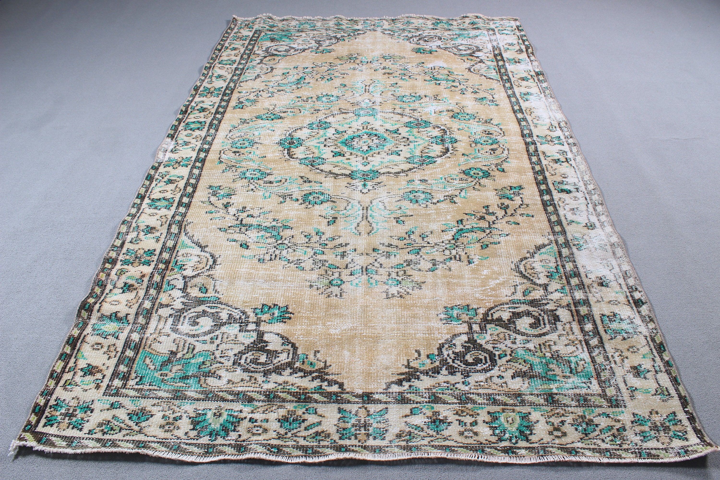 5.6x8.7 ft Large Rug, Home Decor Rugs, Large Oushak Rug, Boho Rug, Anatolian Rugs, Turkish Rugs, Brown Floor Rug, Vintage Rug, Salon Rugs