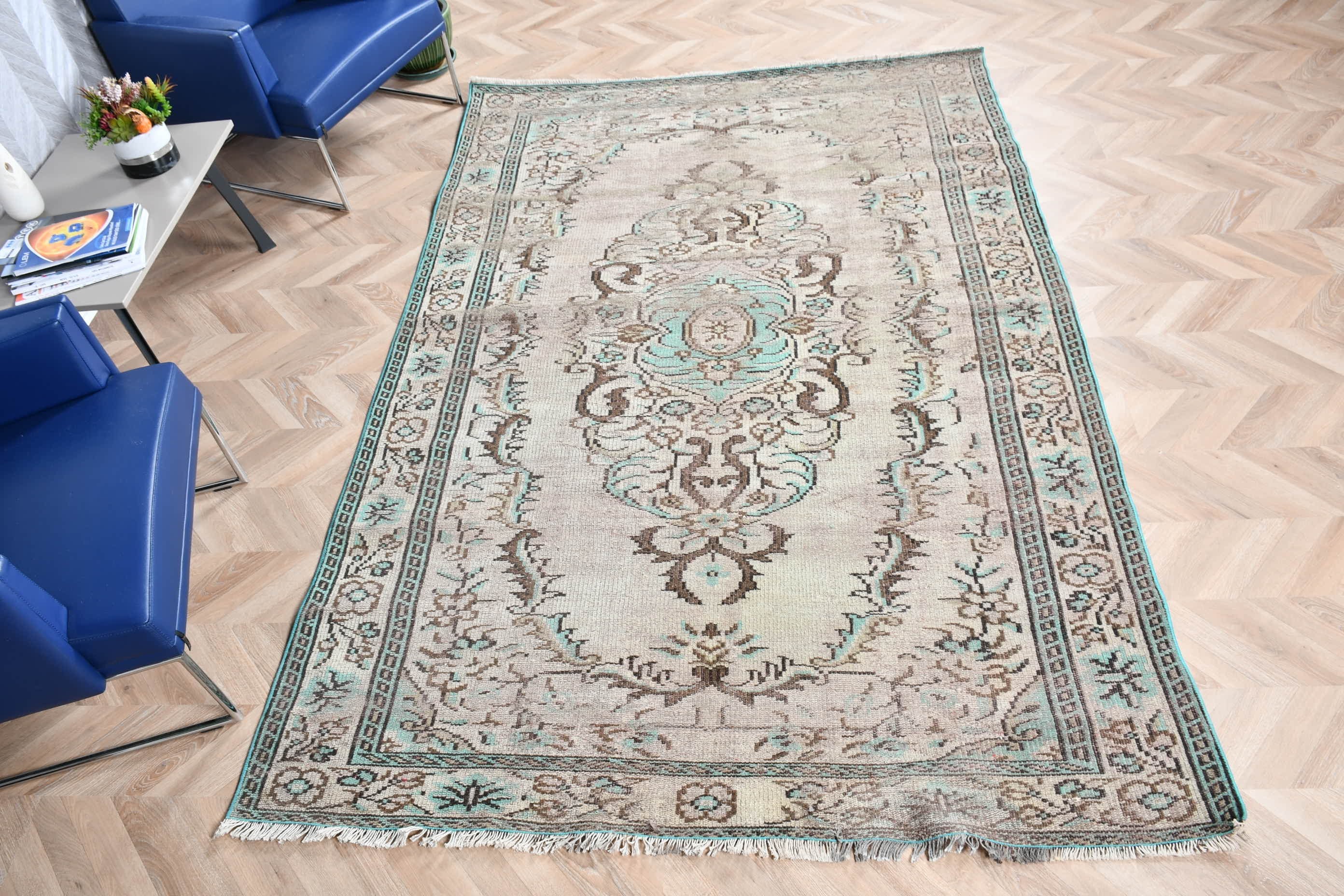 Kahverengi Yatak Odası Halıları, Yer Halısı, Eski Halılar, Vintage Halı, Yemek Odası Halıları, Türk Halısı, Oturma Odası Halısı, 5.8x8.7 ft Büyük Halı