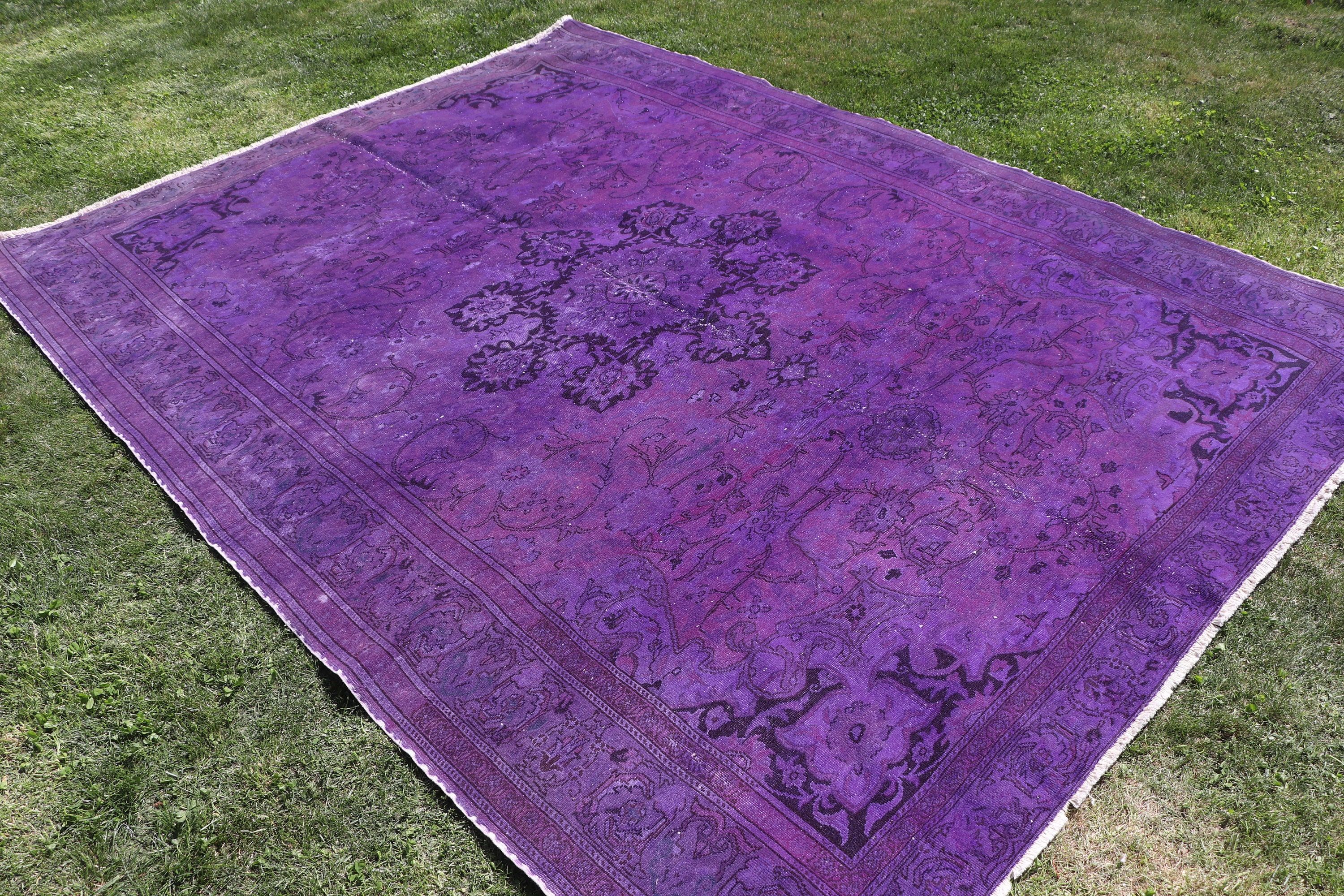 6.7x8.9 ft Large Rug, Vintage Rugs, Bedroom Rugs, Home Decor Rugs, Living Room Rug, Large Boho Rugs, Purple Statement Rugs, Turkish Rugs