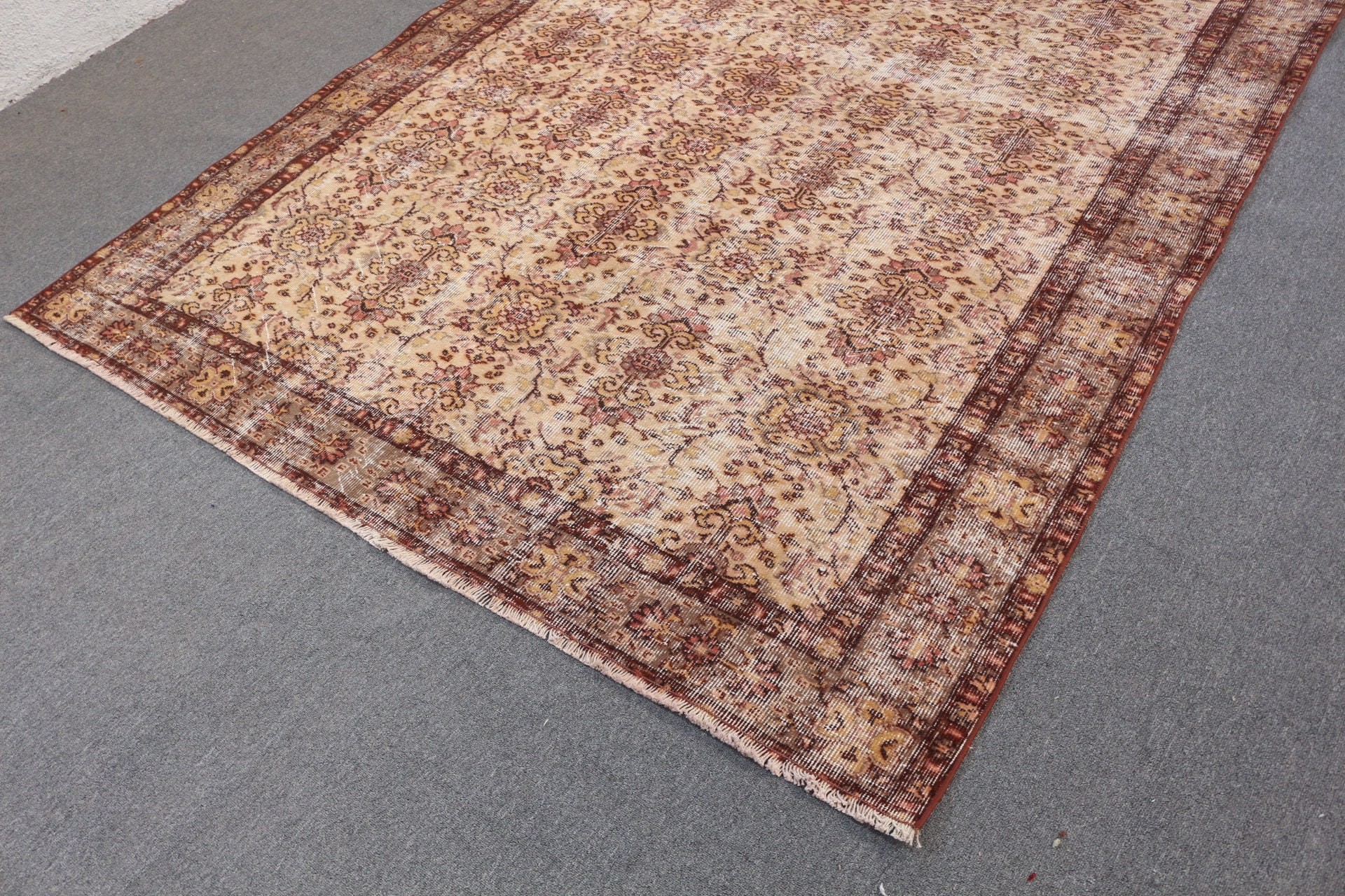 Salon Rug, Moroccan Rug, 5.8x9.4 ft Large Rug, Living Room Rugs, Turkish Rug, Vintage Rug, Aesthetic Rug, Antique Rug, Beige Moroccan Rug