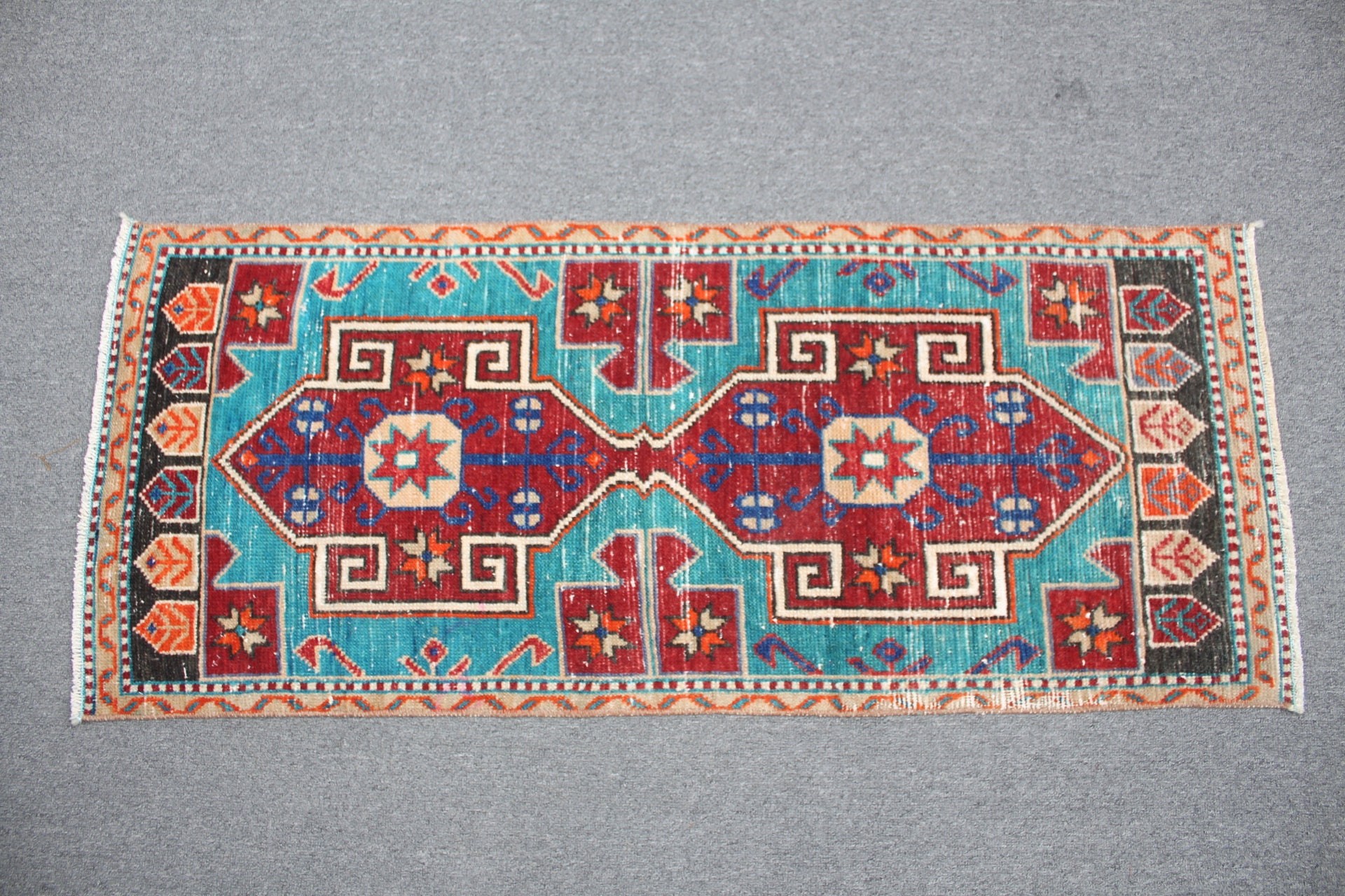 Kitchen Rugs, Rugs for Entry, 1.5x3.8 ft Small Rugs, Bedroom Rug, Handwoven Rug, Turkish Rug, Red Oriental Rug, Nursery Rugs, Vintage Rug