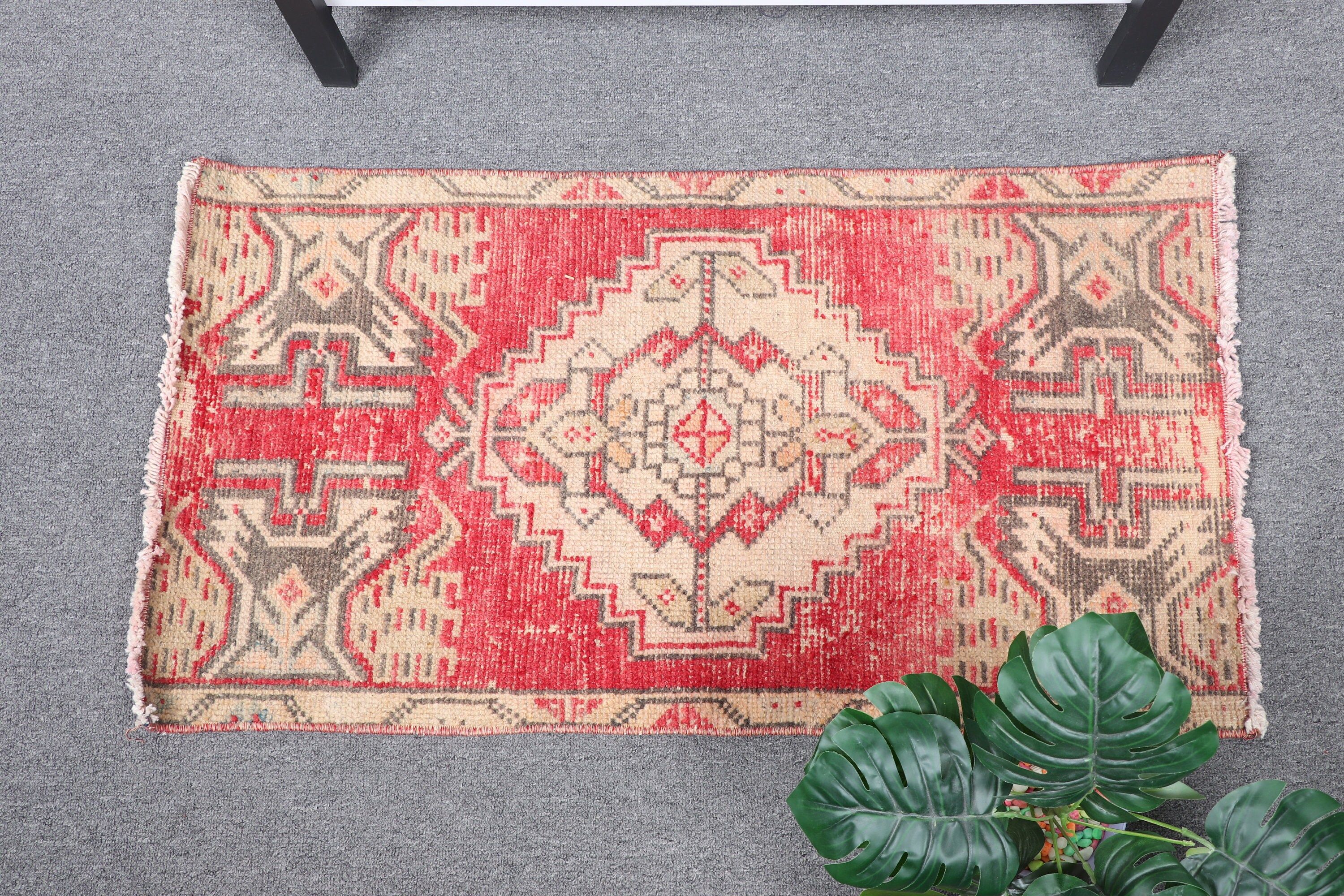 Red Wool Rugs, Art Rug, Moroccan Rugs, Wool Rug, Rugs for Bathroom, Nursery Rug, Entry Rug, Turkish Rug, Vintage Rug, 1.6x2.9 ft Small Rugs