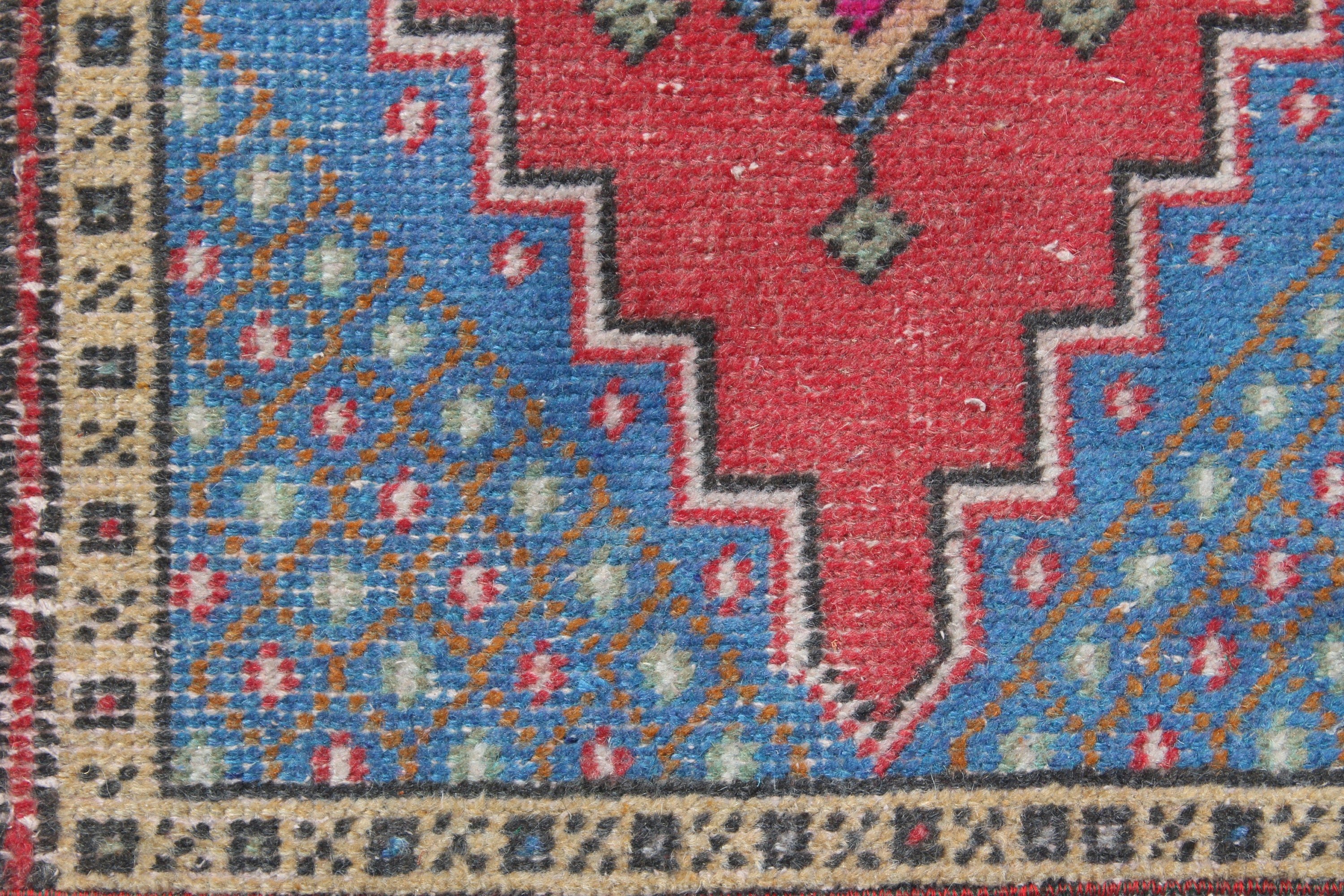 1.5x2.9 ft Küçük Halı, Oryantal Halılar, Küçük Boho Halı, Kırmızı Açıklama Halısı, Türk Halısı, Vintage Halı, Tribal Halılar, Küçük Alan Halısı