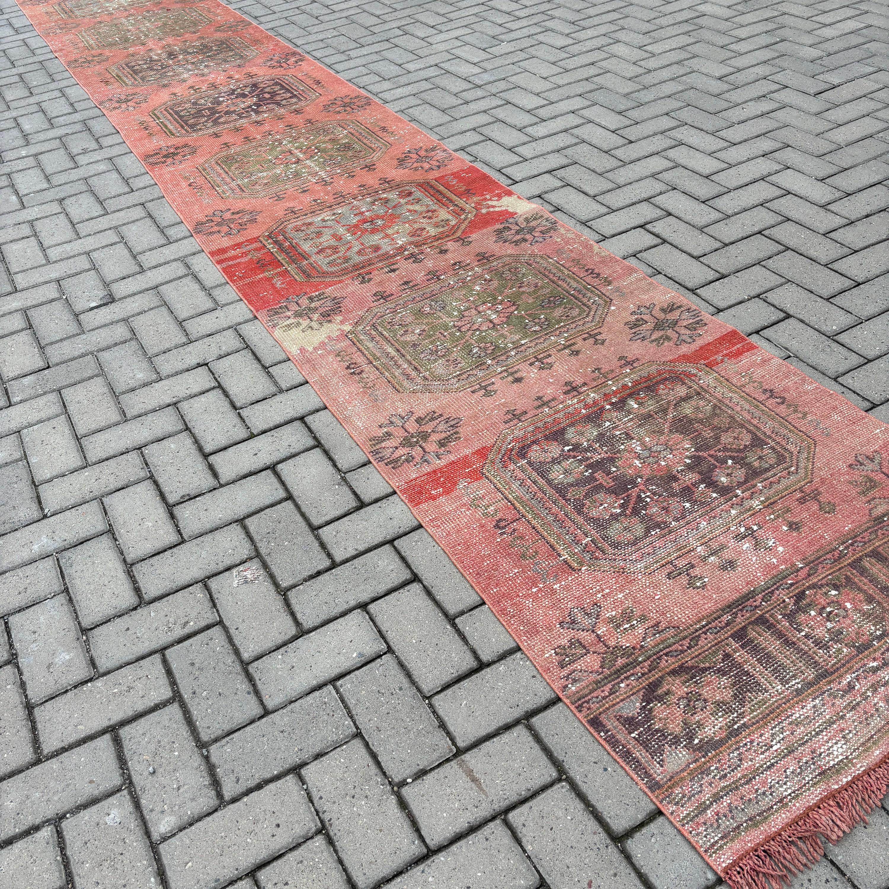 Turkish Rugs, Cool Rug, Vintage Runner Rug, Vintage Rug, Orange Boho Rugs, 2.7x21.1 ft Runner Rug, Beni Ourain Runner Rug