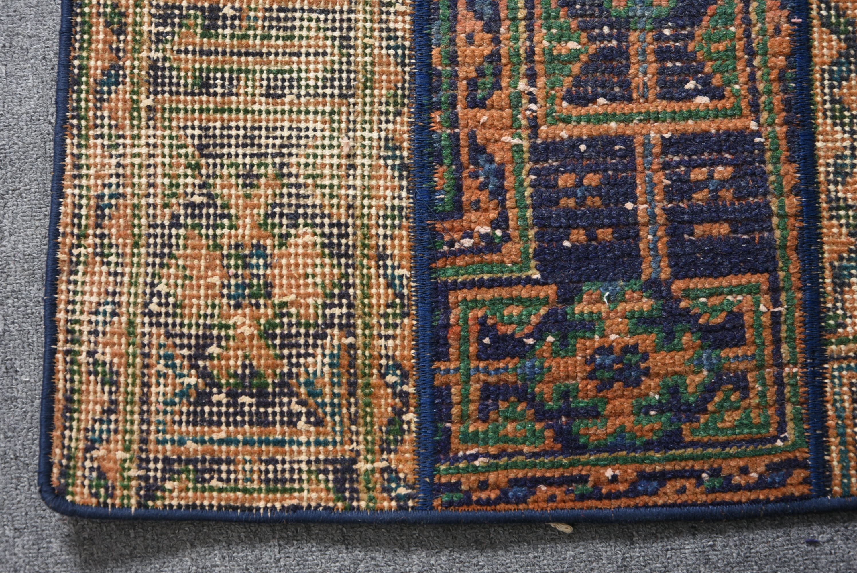 Wall Hanging Rug, Floor Rug, Bathroom Rug, Turkish Rug, Vintage Rug, 2.1x3.9 ft Small Rugs, Distressed Rug, Green Floor Rugs