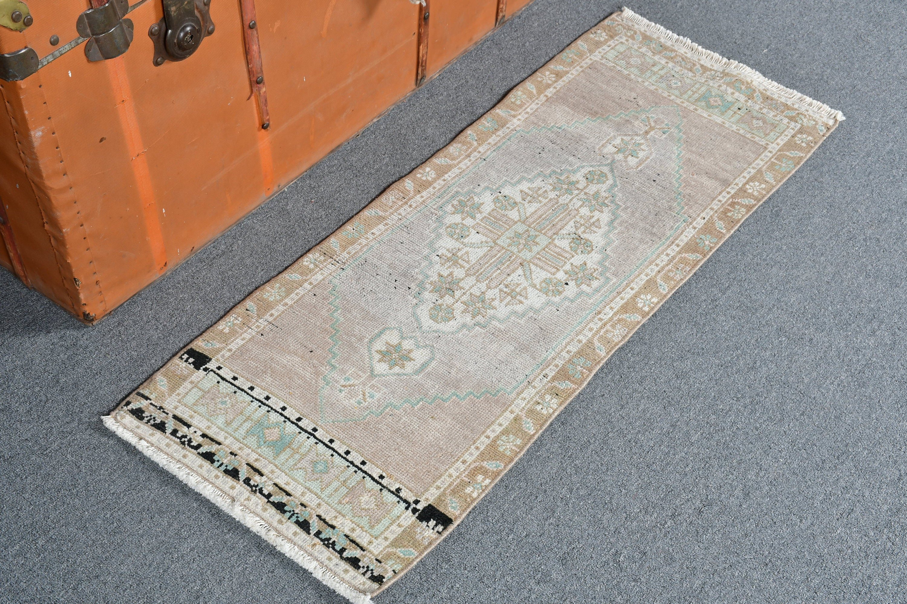 Anadolu Halısı, Türk Halısı, Fas Halıları, Kahverengi Antika Halı, Yatak Odası Halıları, Vintage Halılar, Mutfak Halısı, 1.4x3.5 ft Küçük Halılar, Sanat Halısı