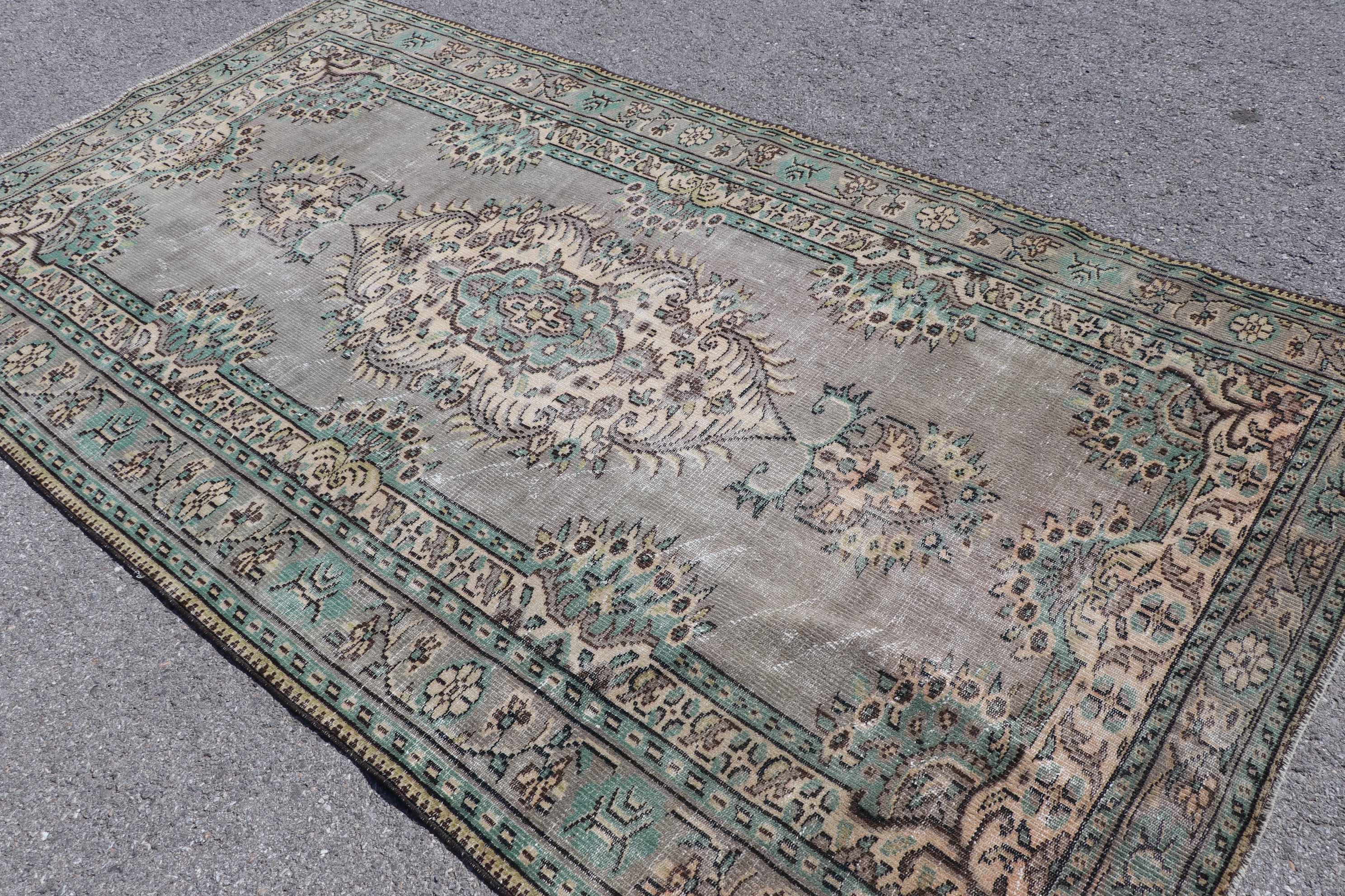 Dorm Rug, Wool Rugs, Bedroom Rugs, 5.3x9.9 ft Large Rugs, Turkish Rugs, Dining Room Rugs, Rugs for Dining Room, Vintage Rug, Green Wool Rug