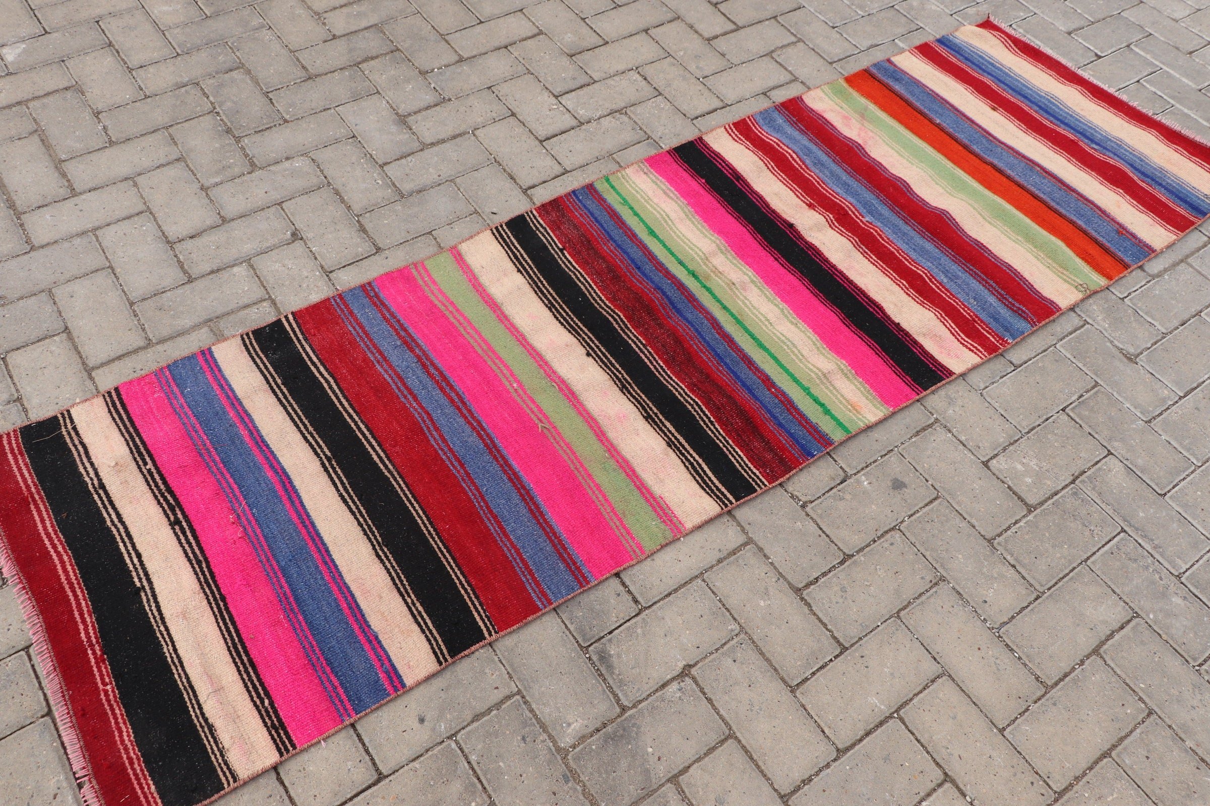 Vintage Halı, Merdiven Halıları, Pembe Oushak Halı, Kilim, Koridor Halıları, 2.2x7.5 ft Runner Halısı, El Dokuma Halıları, Havalı Halılar, Türk Halısı, Oushak Halısı