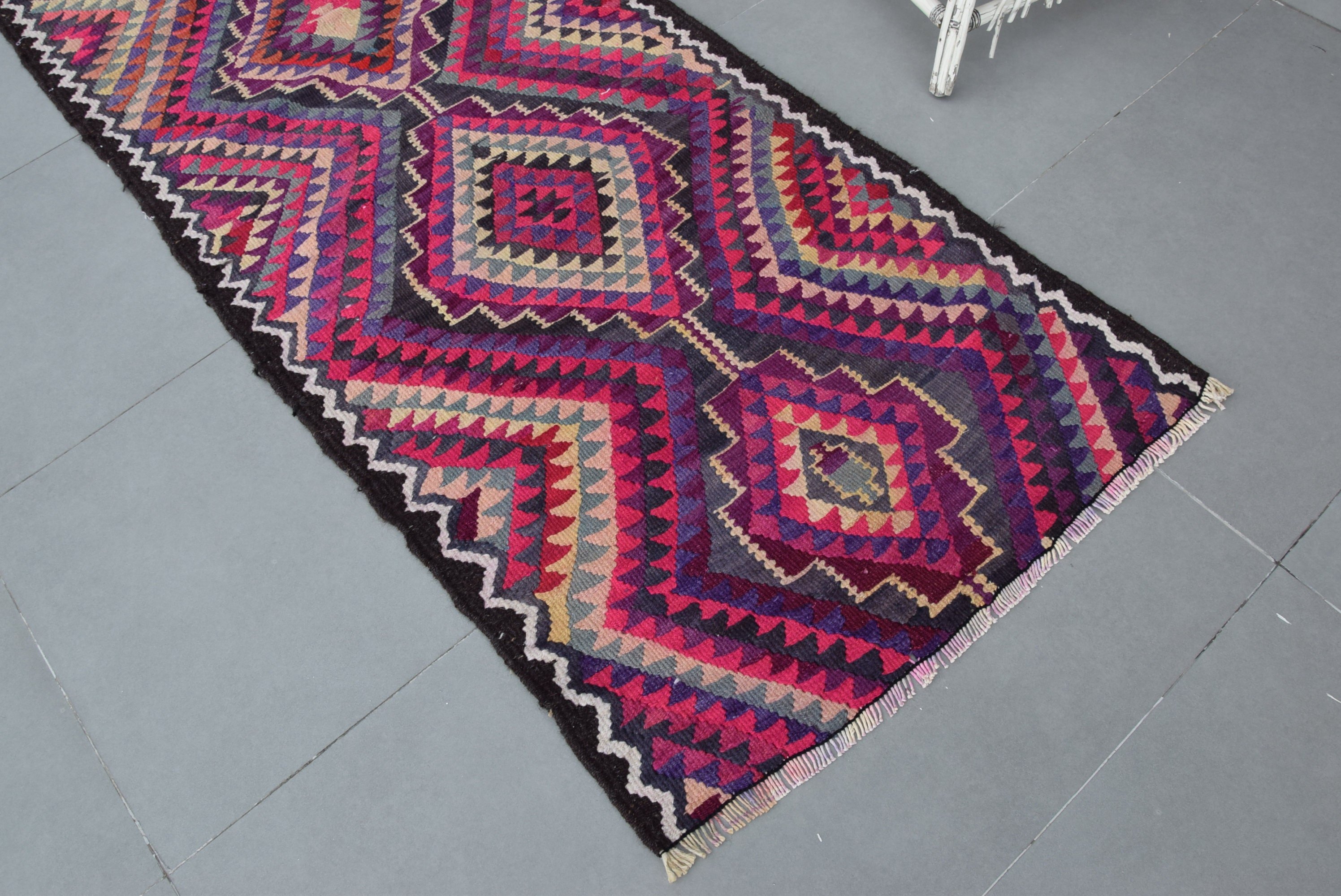 Mutfak Halıları, Kilim, Yatak Odası Halısı, Vintage Halı, Sevimli Halı, Pembe Oushak Halısı, Türk Halıları, Koridor Halıları, 3,1x12,3 ft Yolluk Halısı