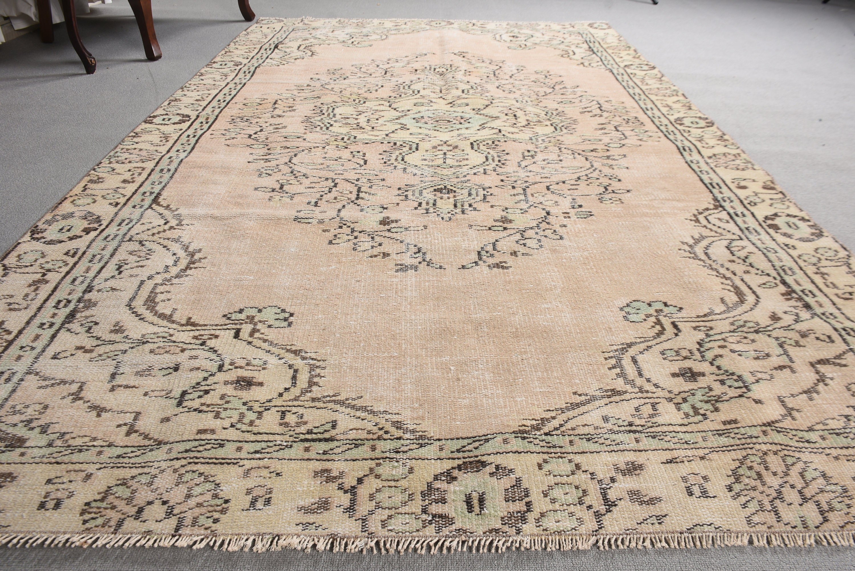 Large Vintage Rug, Turkish Rugs, Outdoor Rugs, Cool Rugs, 5.1x8.6 ft Large Rugs, Vintage Rug, Oushak Rug, Bedroom Rug, Beige Oriental Rugs