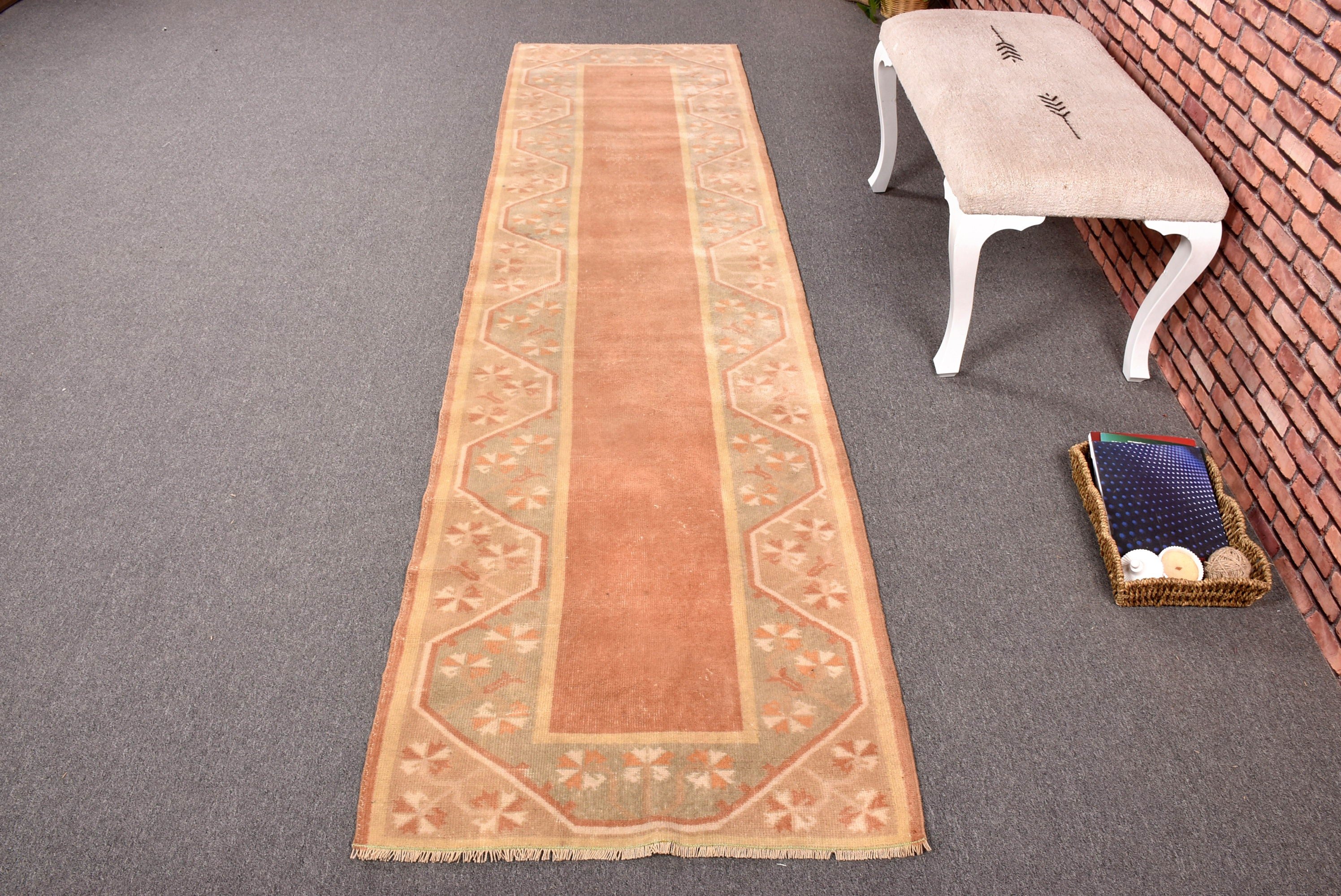 Vintage Halılar, Merdiven Halıları, Yeşil Antika Halı, Ev Dekorasyonu Halısı, 2.6x9.6 ft Runner Halısı, Antika Halı, Beni Ourain Runner Halıları, Türk Halıları