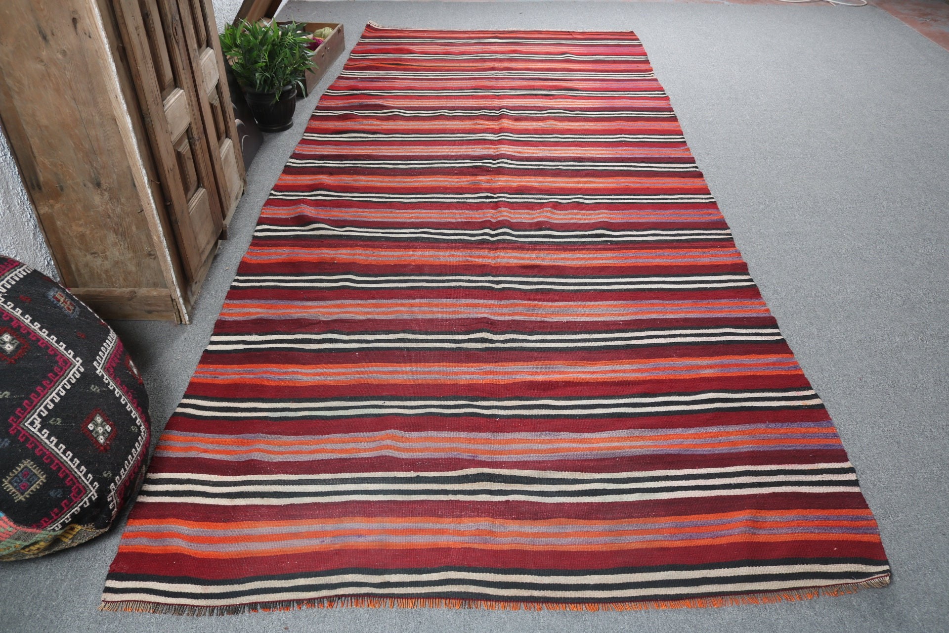 Havalı Halılar, Oturma Odası Halısı, Siyah Lüks Halılar, Vintage Halılar, Lüks Halı, Türk Halısı, Büyük Boho Halıları, Kilim, 5,3x12,3 ft Büyük Halı