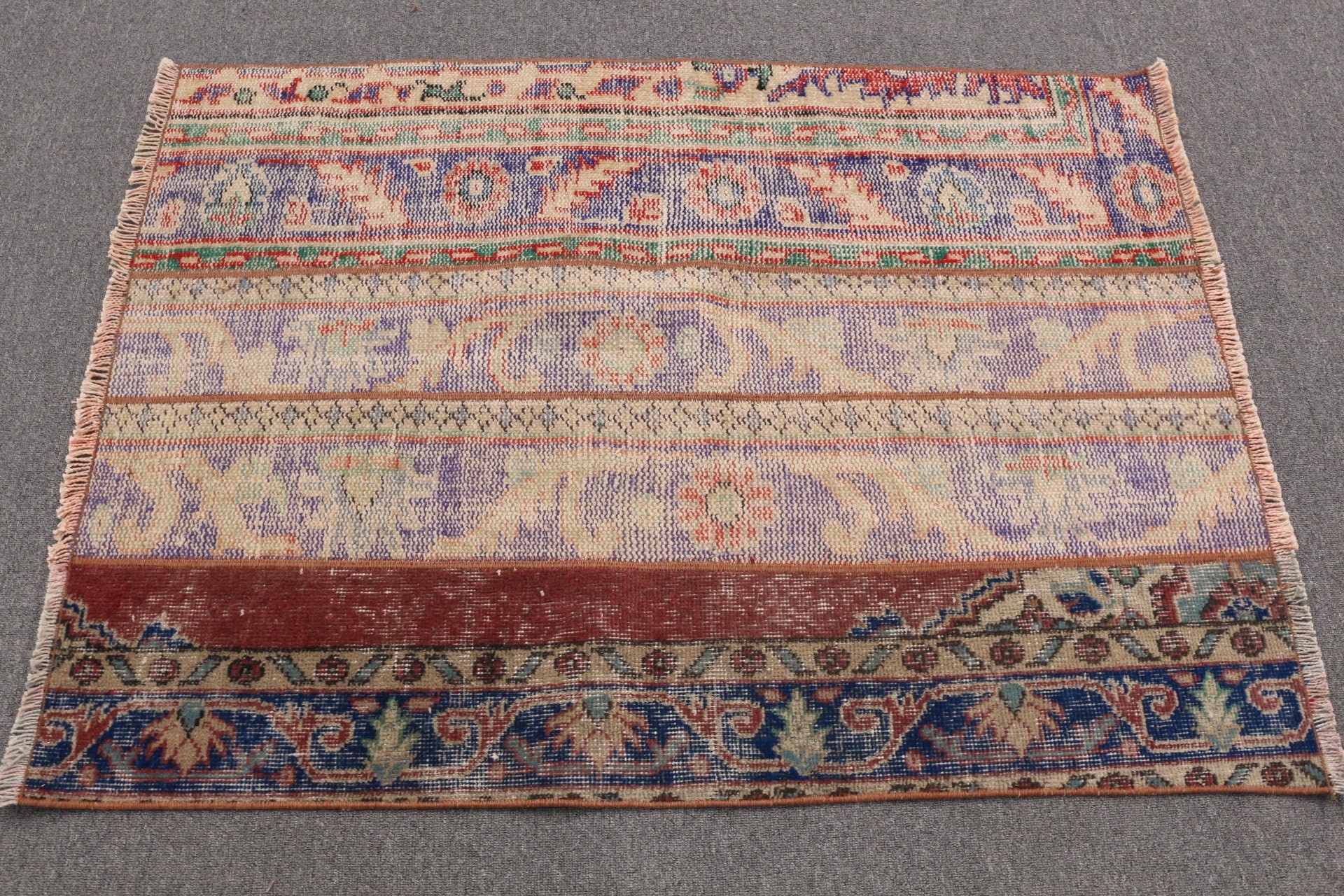 Vintage Rug, Antique Rugs, Outdoor Rugs, Anatolian Rug, Bath Rugs, 3.1x4.2 ft Small Rug, Kitchen Rug, Blue Home Decor Rugs, Turkish Rug