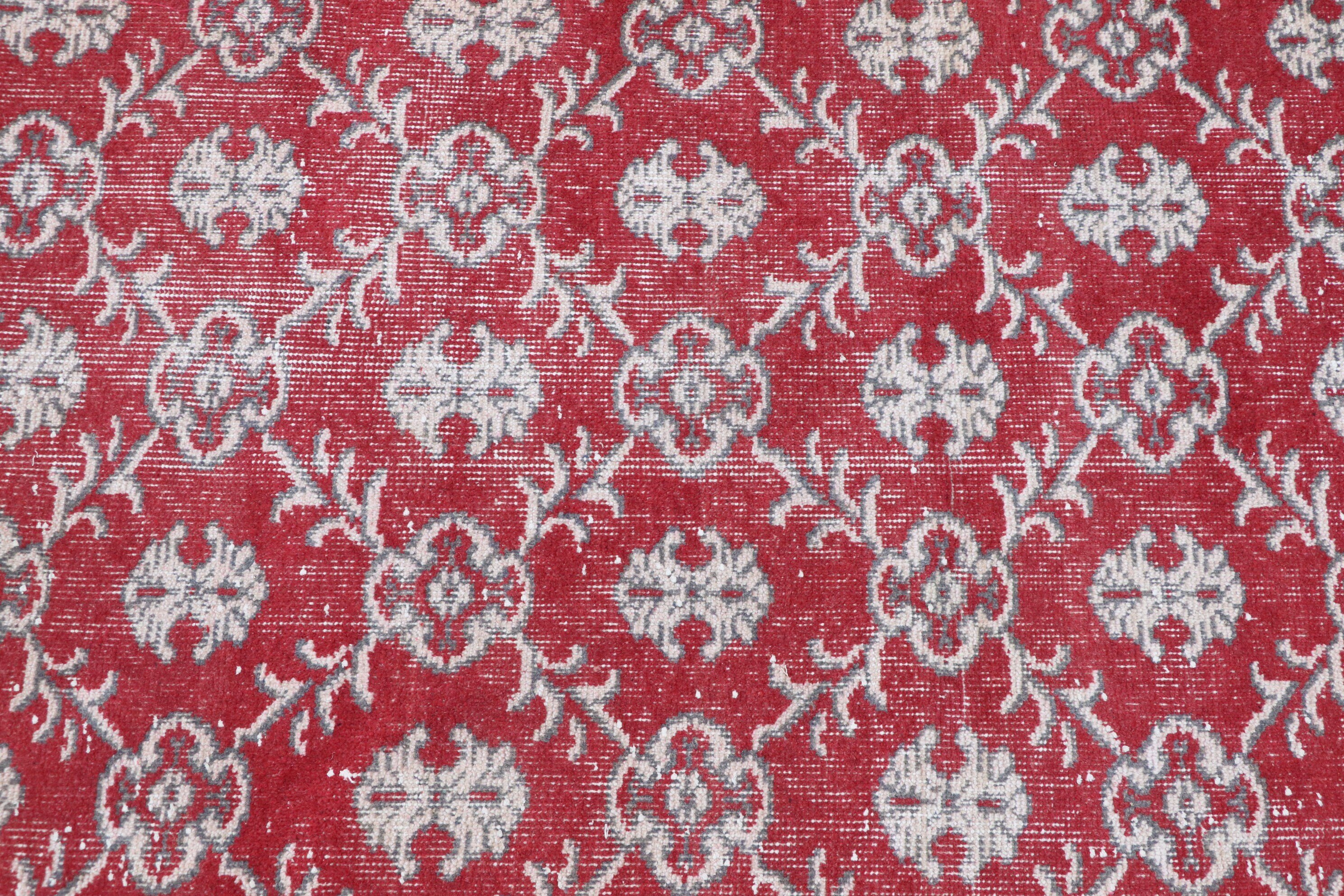 Turkish Rug, Vintage Rugs, Stair Rug, Rugs for Stair, Wool Rug, Corridor Rug, 2.9x10.6 ft Runner Rugs, Red Kitchen Rug