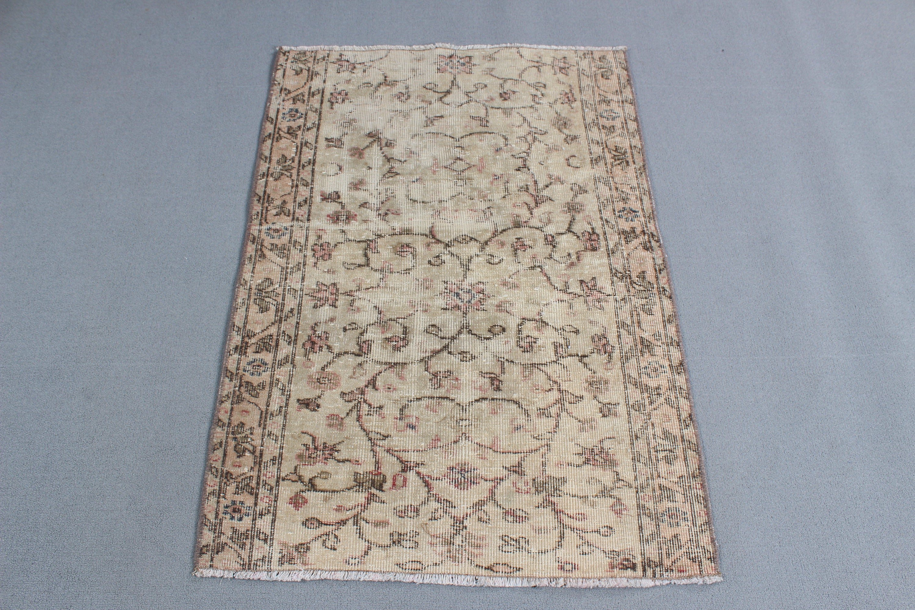 Cool Rug, Vintage Rug, Nursery Rugs, Beige Antique Rug, Anatolian Rug, Bohemian Rugs, Small Area Rugs, Turkish Rug, 2.7x3.9 ft Small Rug