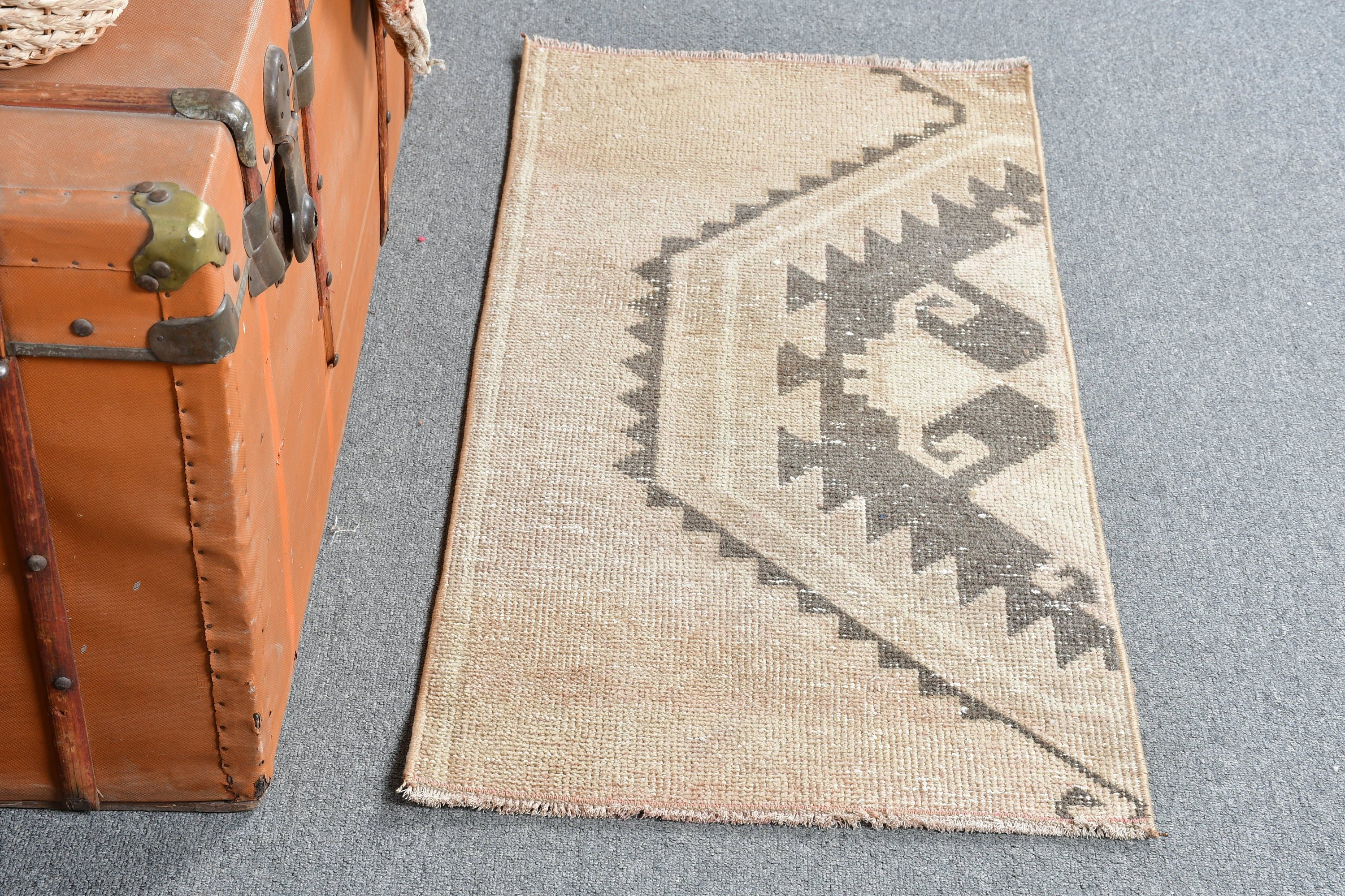 Turkish Rug, Oriental Rug, Car Mat Rug, Rugs for Nursery, Home Decor Rugs, Brown Bedroom Rug, Vintage Rug, Bath Rug, 1.7x3.2 ft Small Rug