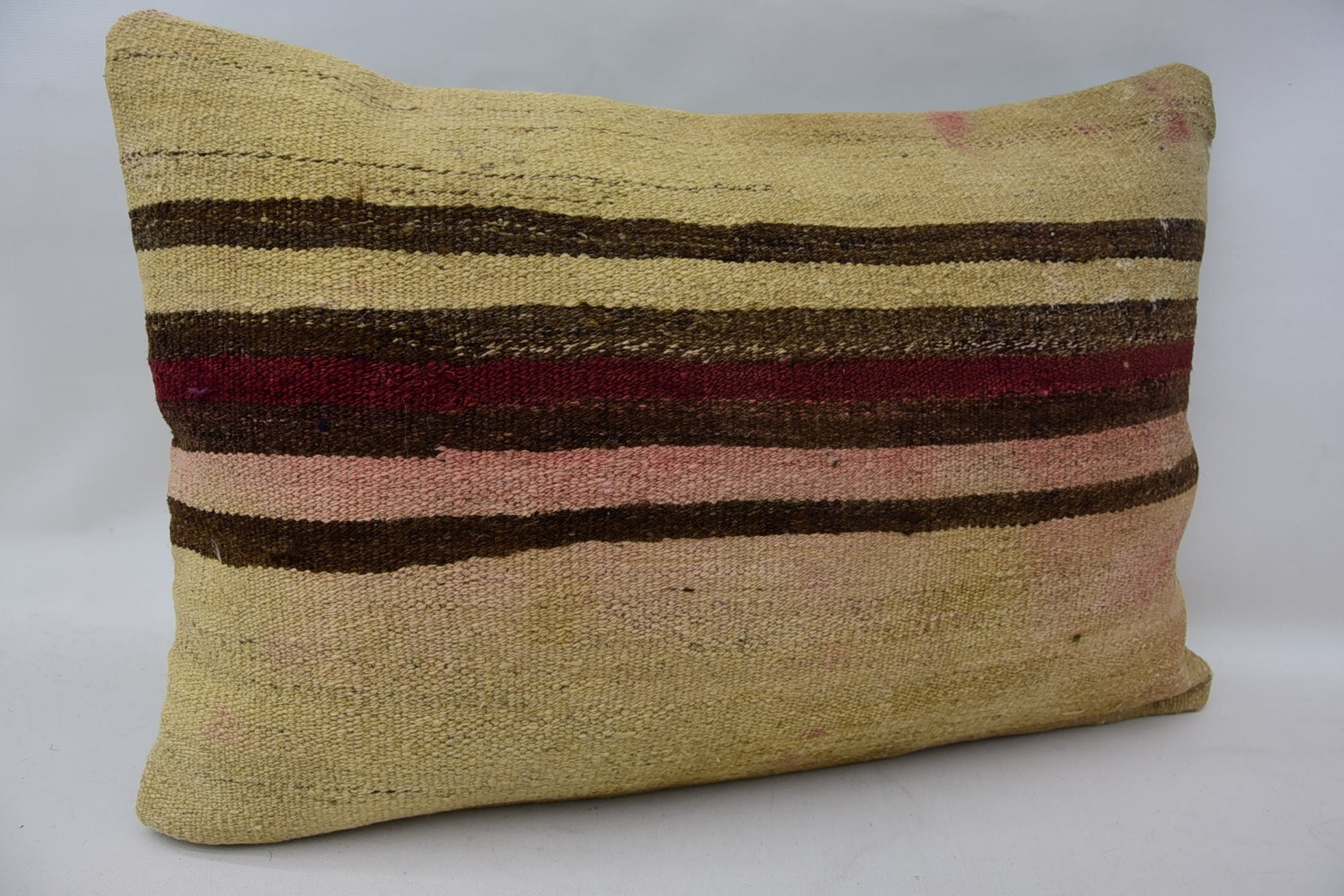 16"x24" Beige Cushion Cover, Handwoven Pillow Cover Pillow Case, Vintage Pillow, Kilim Pillow Cover, Kilim Cushion Sham, Tribal Pillow
