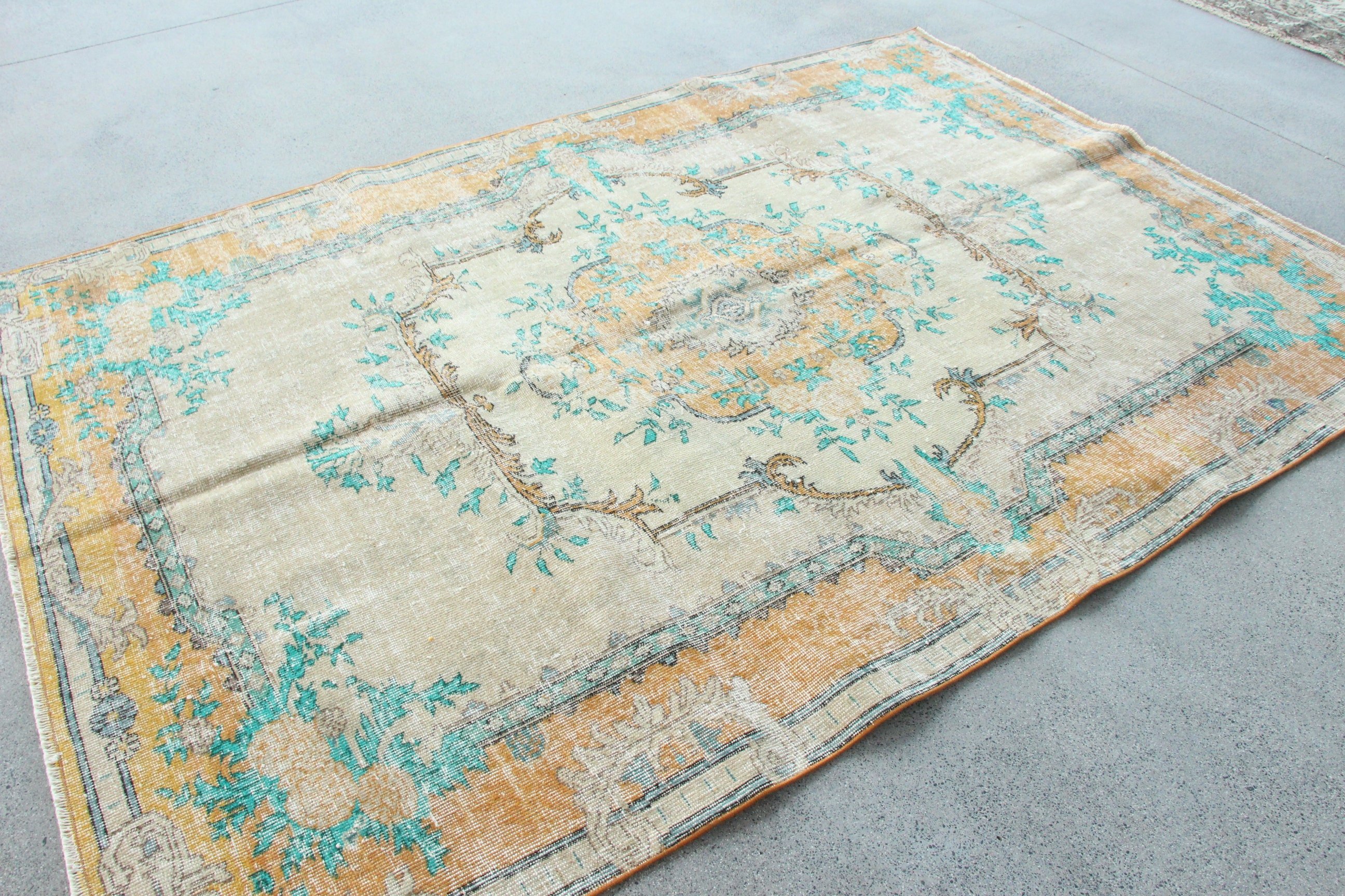 Bedroom Rug, 5.9x8.7 ft Large Rugs, Turkish Rug, Oriental Rugs, Geometric Rugs, Living Room Rugs, Beige Handwoven Rug, Vintage Rug