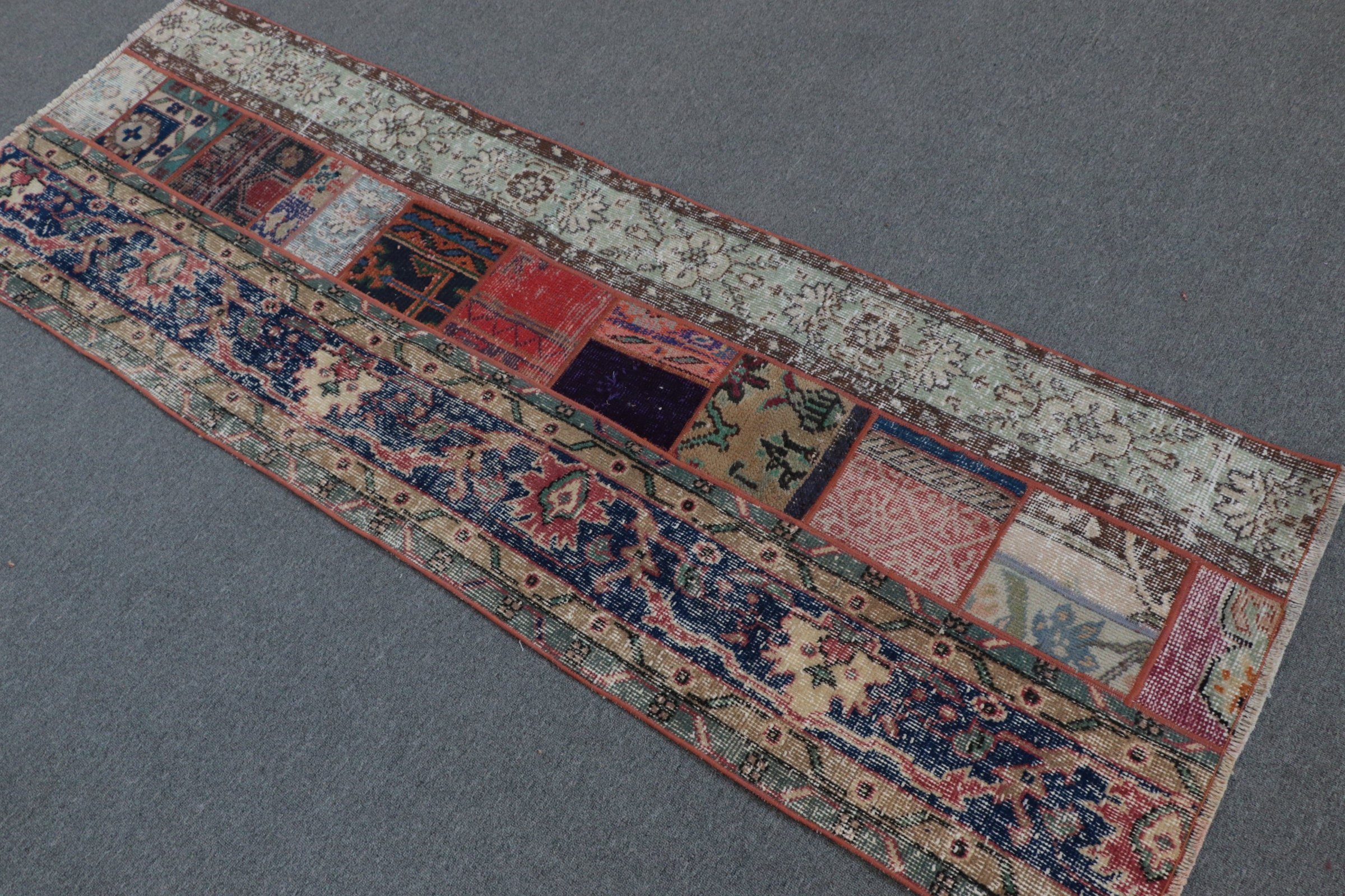 Hallway Rug, Turkish Rugs, 2.3x7 ft Runner Rug, Stair Rugs, Turkey Rug, Vintage Rug, Blue Home Decor Rug, Oriental Rugs, Anatolian Rug