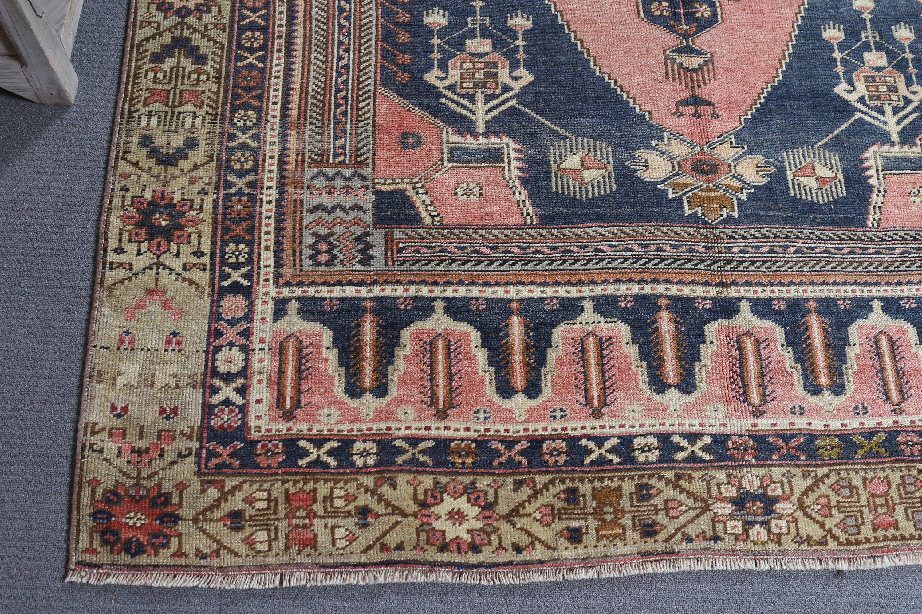 5.1x9.8 ft Large Rugs, Turkish Rug, Antique Rug, Living Room Rug, Bedroom Rug, Blue Oriental Rugs, Vintage Rugs, Floor Rugs
