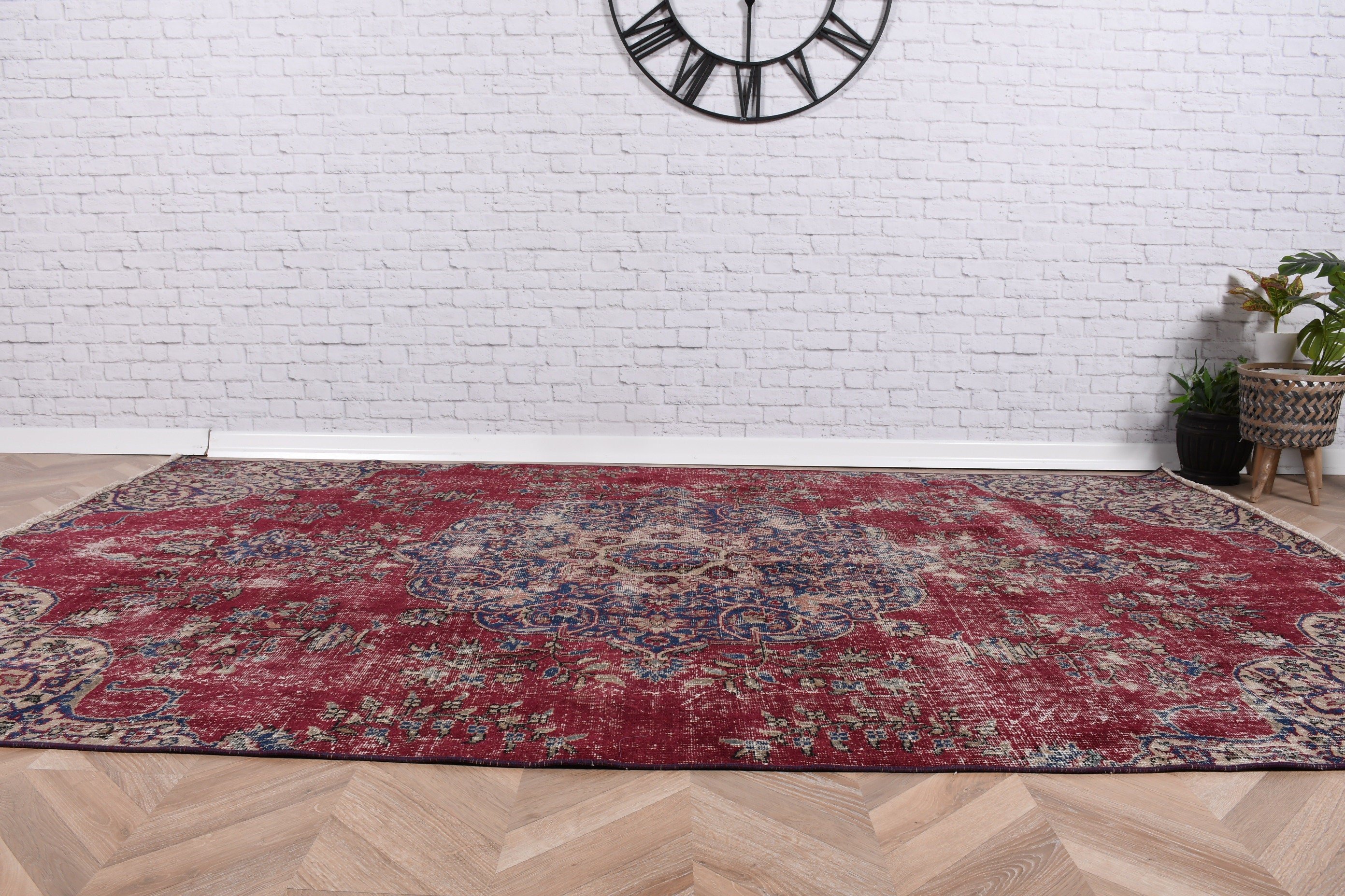 Beyan Halısı, Mor Beyan Halısı, El Dokuma Halılar, Büyük Vintage Halı, Yemek Odası Halısı, Vintage Halılar, 5.5x9 ft Büyük Halılar, Türk Halıları