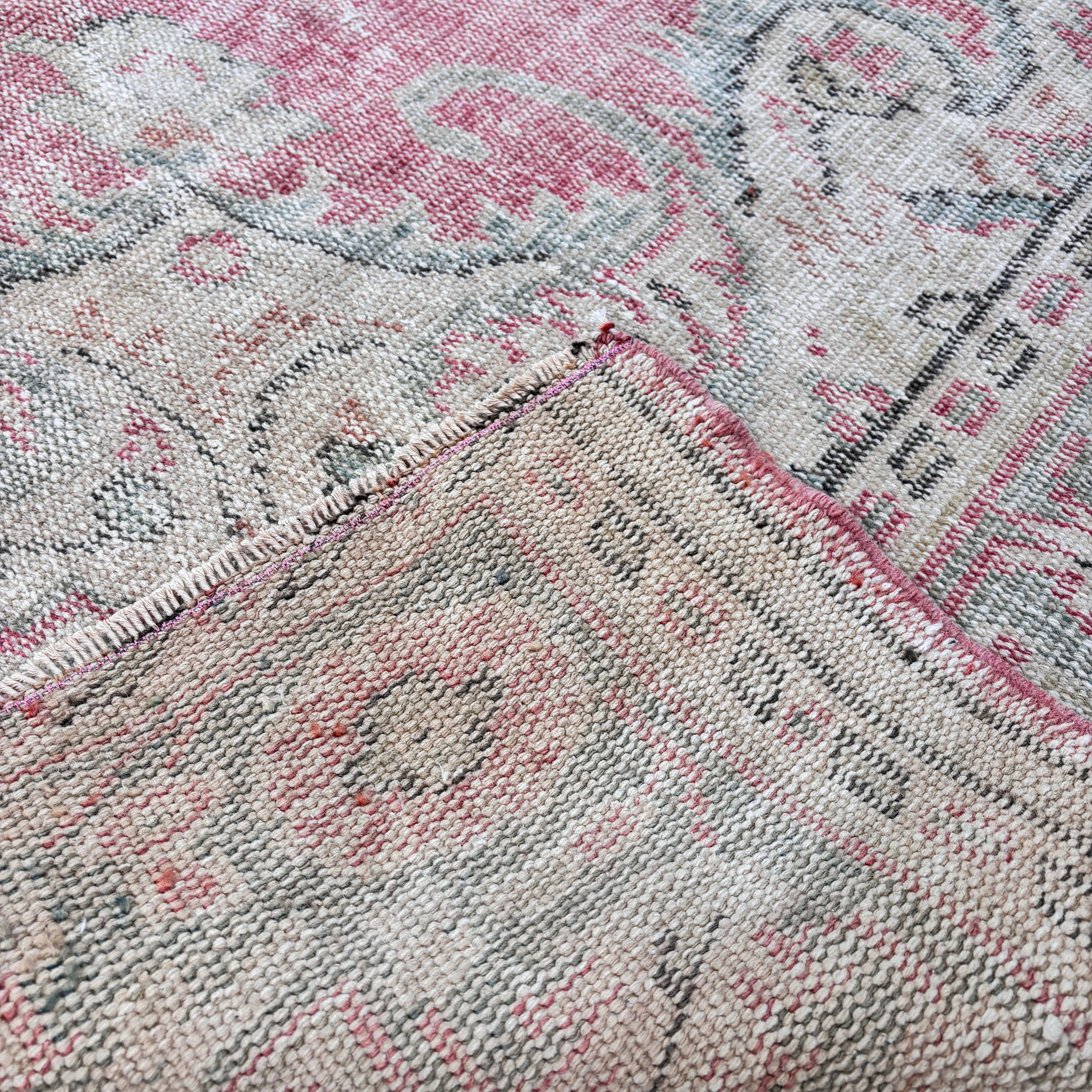 Turkish Rug, Bedroom Rugs, Rugs for Bedroom, Vintage Rugs, Oriental Rug, Large Boho Rug, 6x8.8 ft Large Rug, Pink Floor Rugs, Oushak Rug