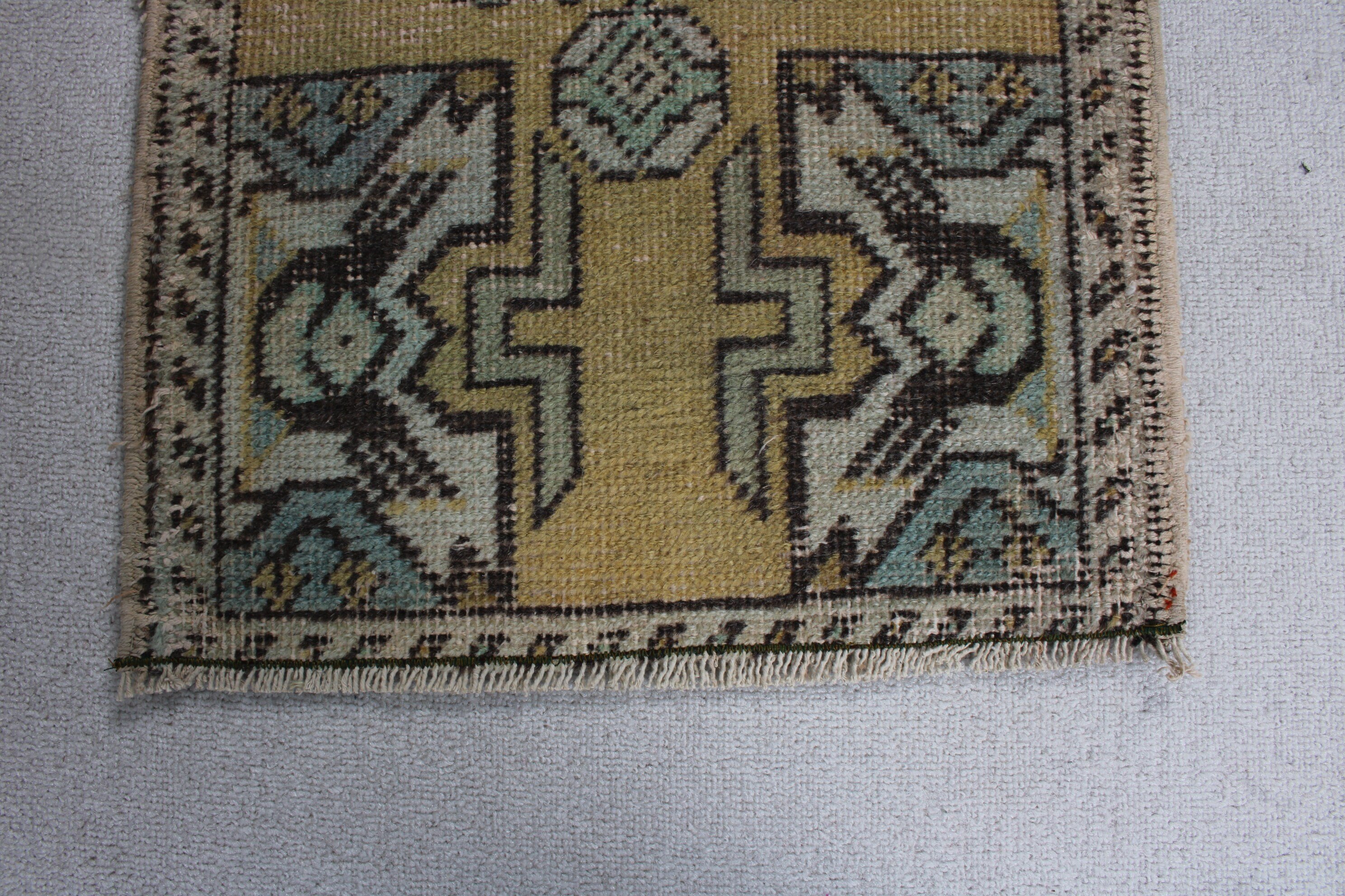 Bohem Halı, Araba Paspas Halıları, Vintage Halılar, Boho Halı, 1.5x2.9 ft Küçük Halı, Türk Halısı, Yer Halıları, Sarı Fas Halıları, Duvara Asılı Halılar