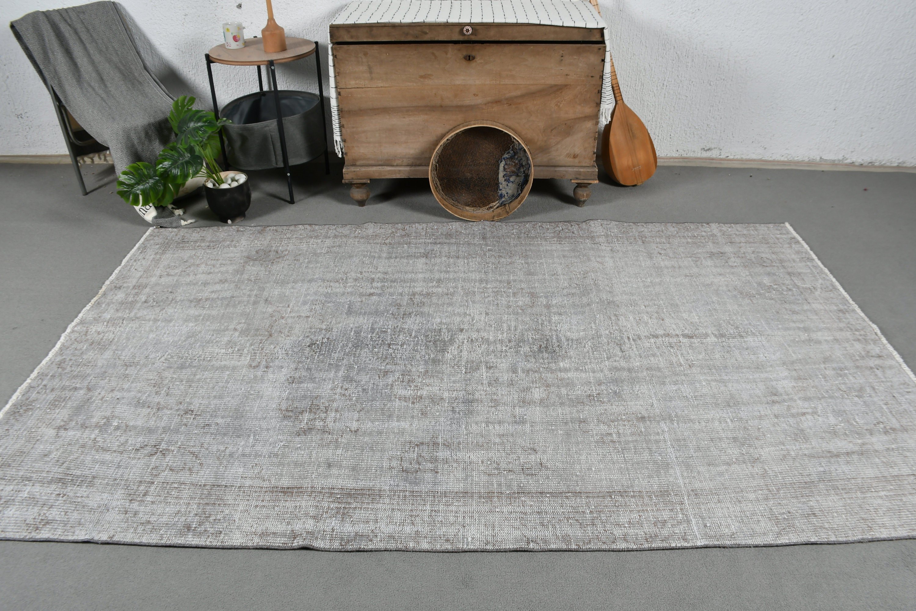 Bedroom Rug, Oriental Rug, Salon Rugs, Vintage Rug, Rugs for Dining Room, 5.1x8.5 ft Large Rug, Turkish Rug, Gray Wool Rugs, Nomadic Rug